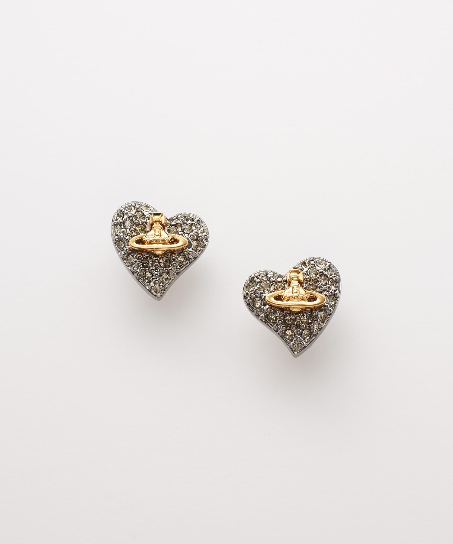 TINY DIAMANTE HEART ピアス(ブラック)（レディース