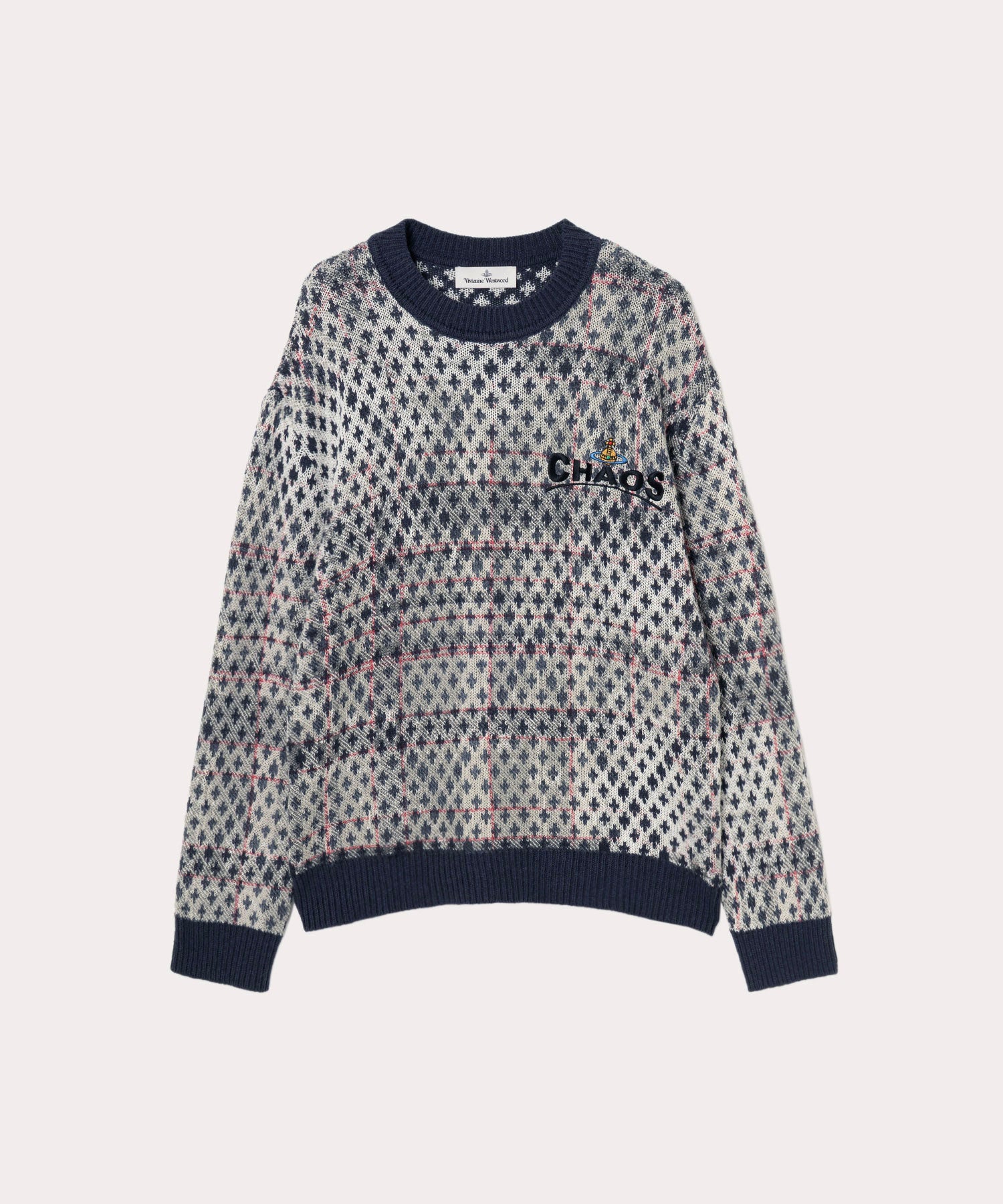 Vivienne Westwood 柄セーター DISTRESSED TARTAN JUMPERニット(オフホワイト系)（レディース