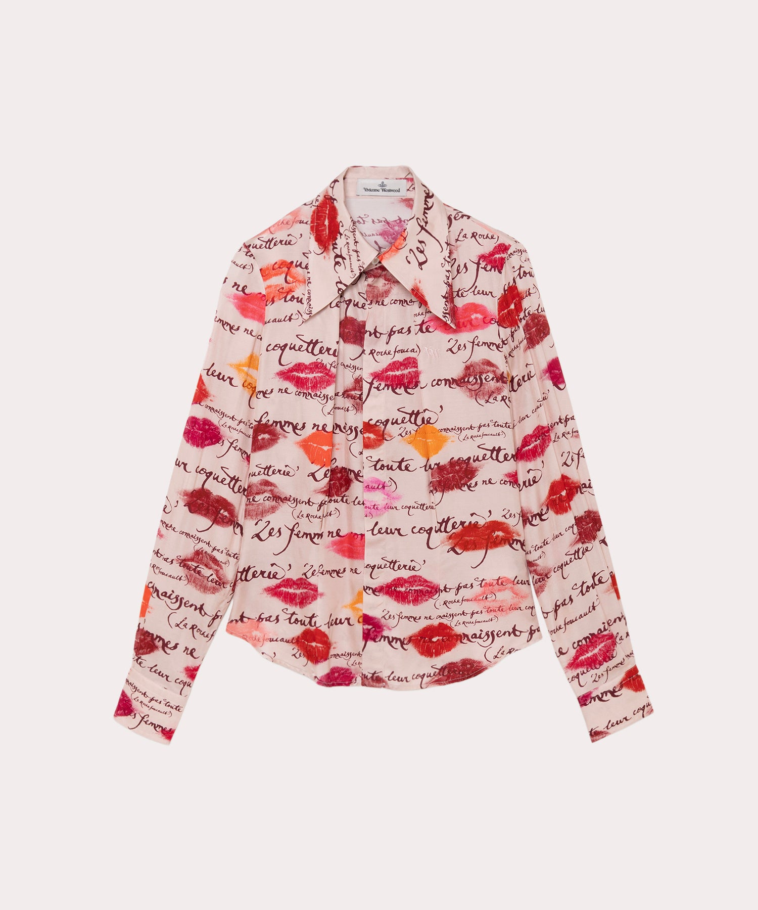 Vivienne Westwood 水玉模様 半袖シャツ 茶色とピンク VIOLIN タキシードシャツ(ピンク)（レディース）（1210852014