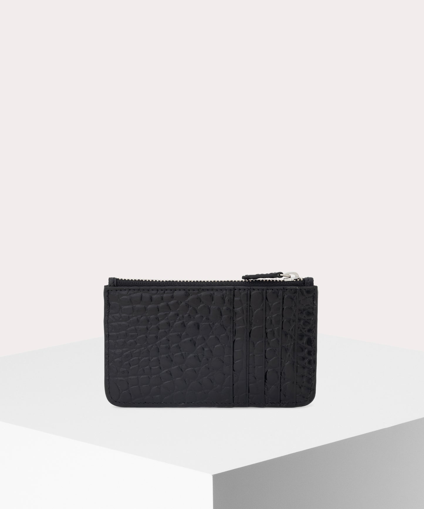 EMBOSS CROC LEATHER ファスナー付きカードケース