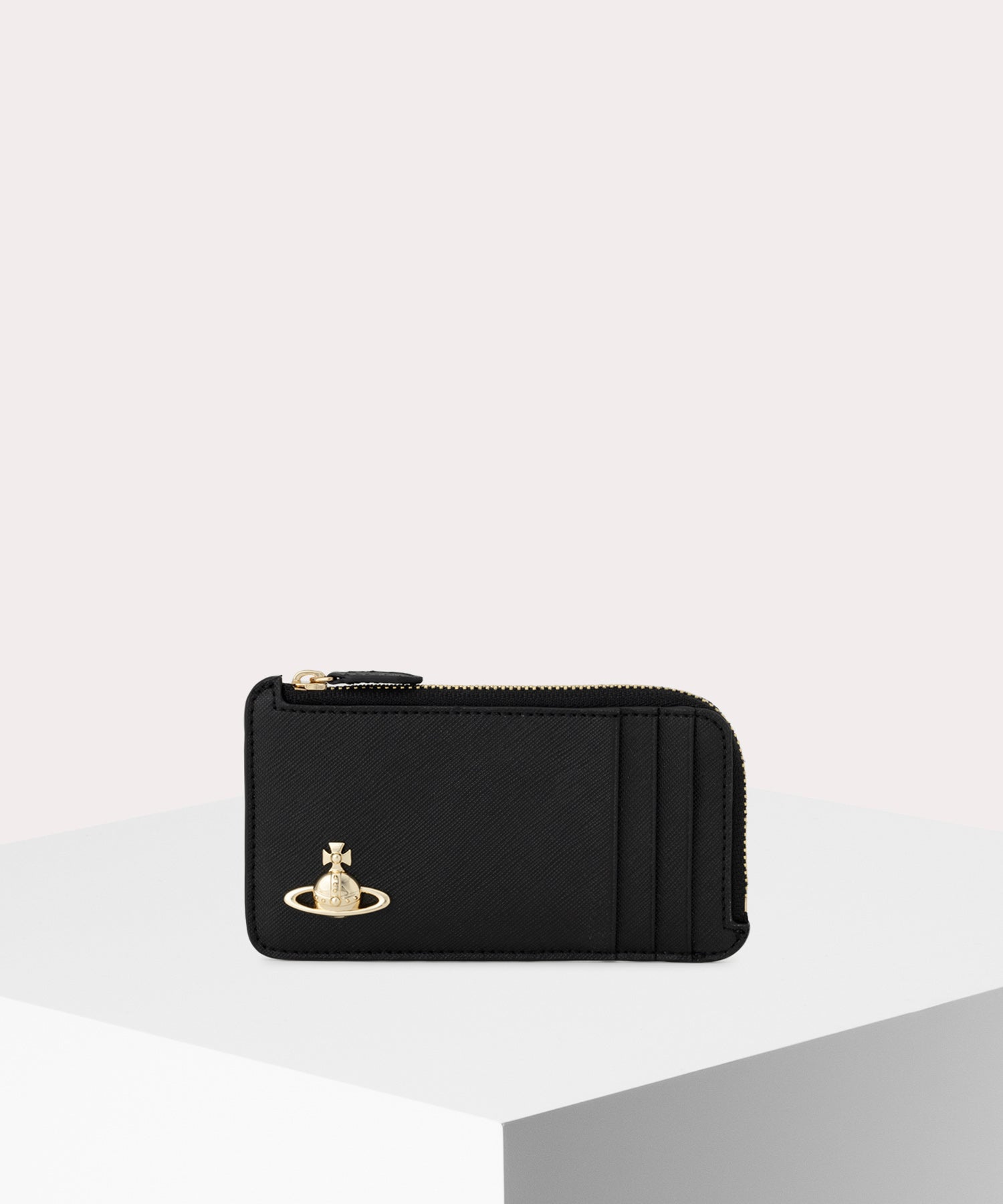 SAFFIANO ZIP カードケース(ブラック)（レディース