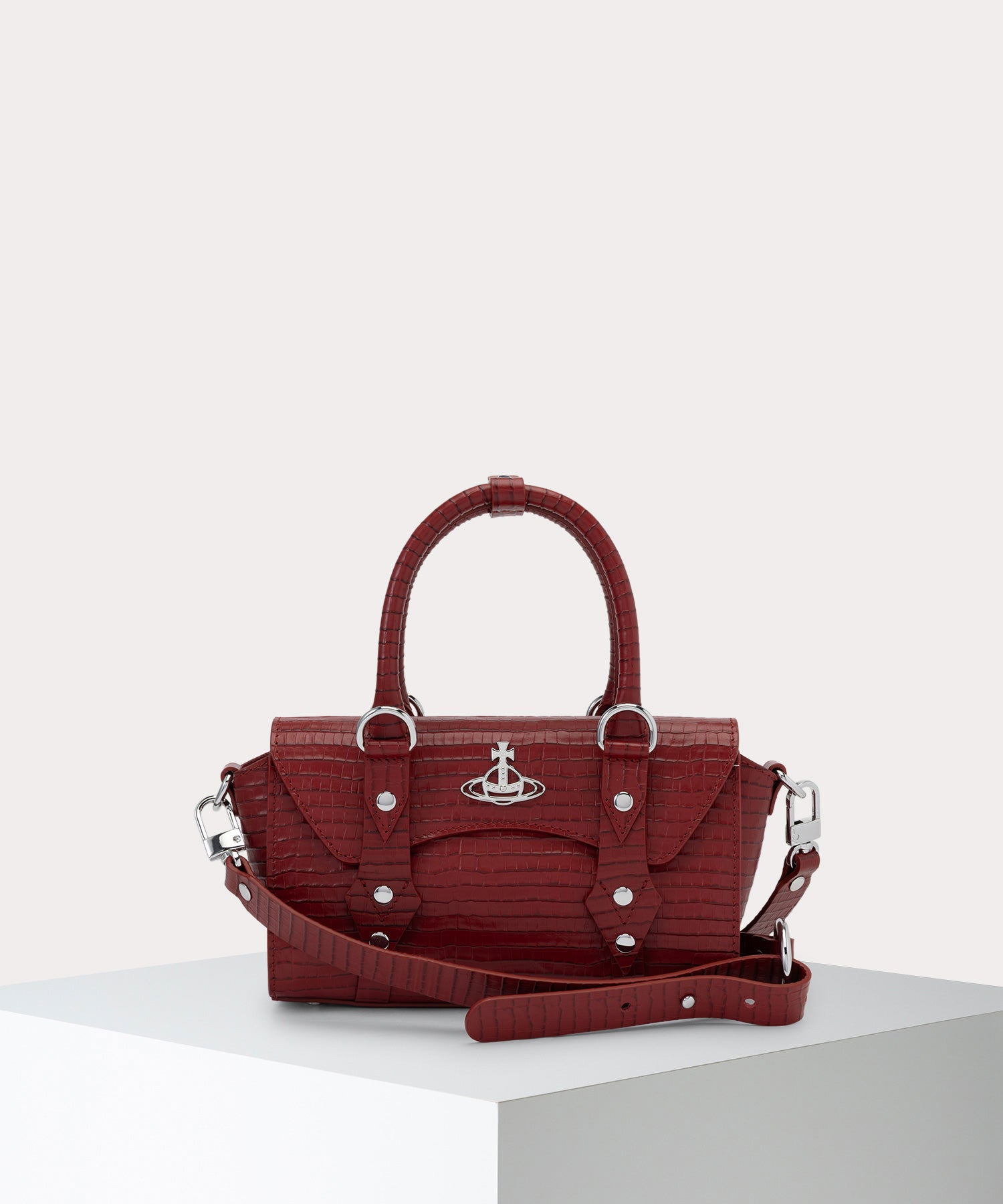 MINI CROC EMBOSSED BETTINA ミニショルダーバッグ(レッド