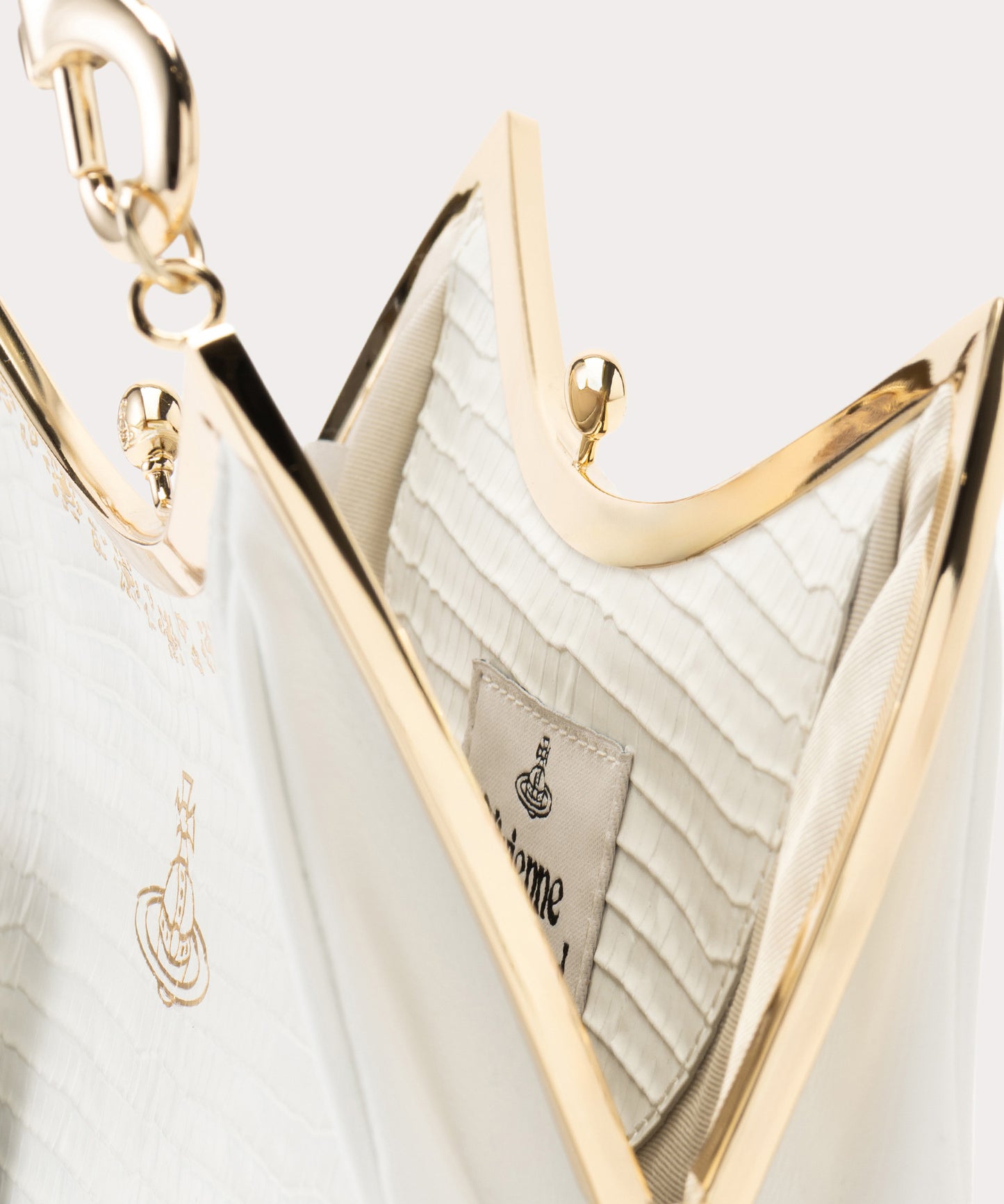 MINI CROC EMBOSSED FOIL CHARM 口金ショルダーバッグ