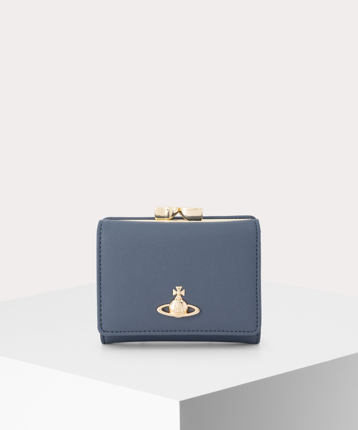 SAFFIANO PLAIN 口金三つ折り財布