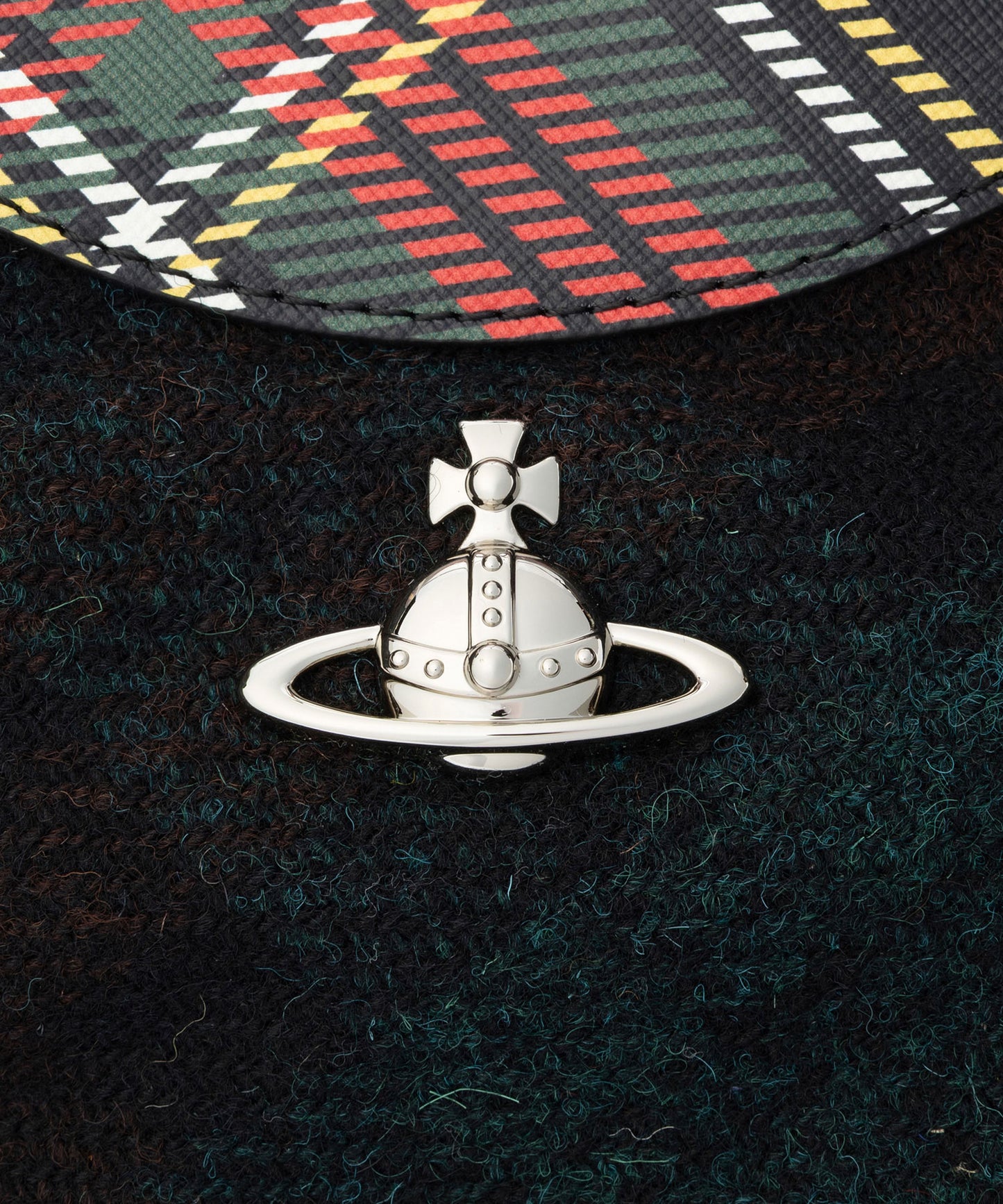 HARRIS TWEED CHECK OLIVE ショルダーバッグL