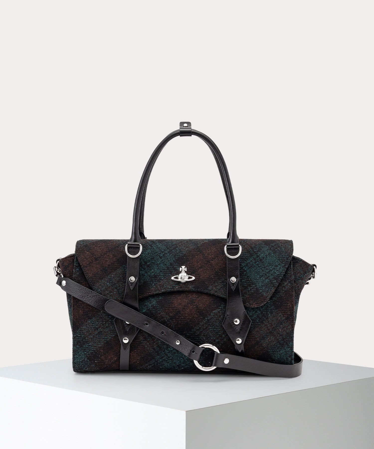 HARRIS TWEED CHECK BETTINA ハンドバッグM(DARK CHECK)（メンズ