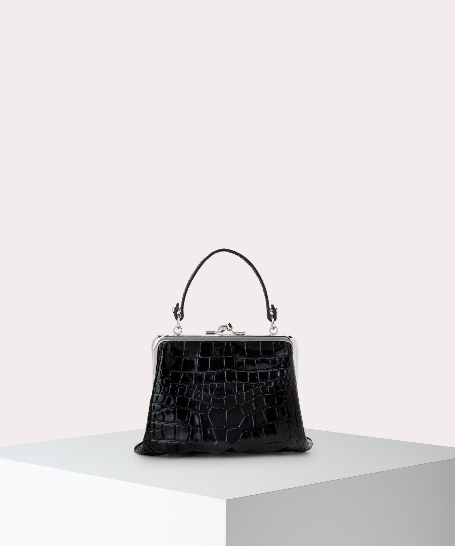 EMBOSS CROC LEATHER GRANNY 口金ショルダーバッグ