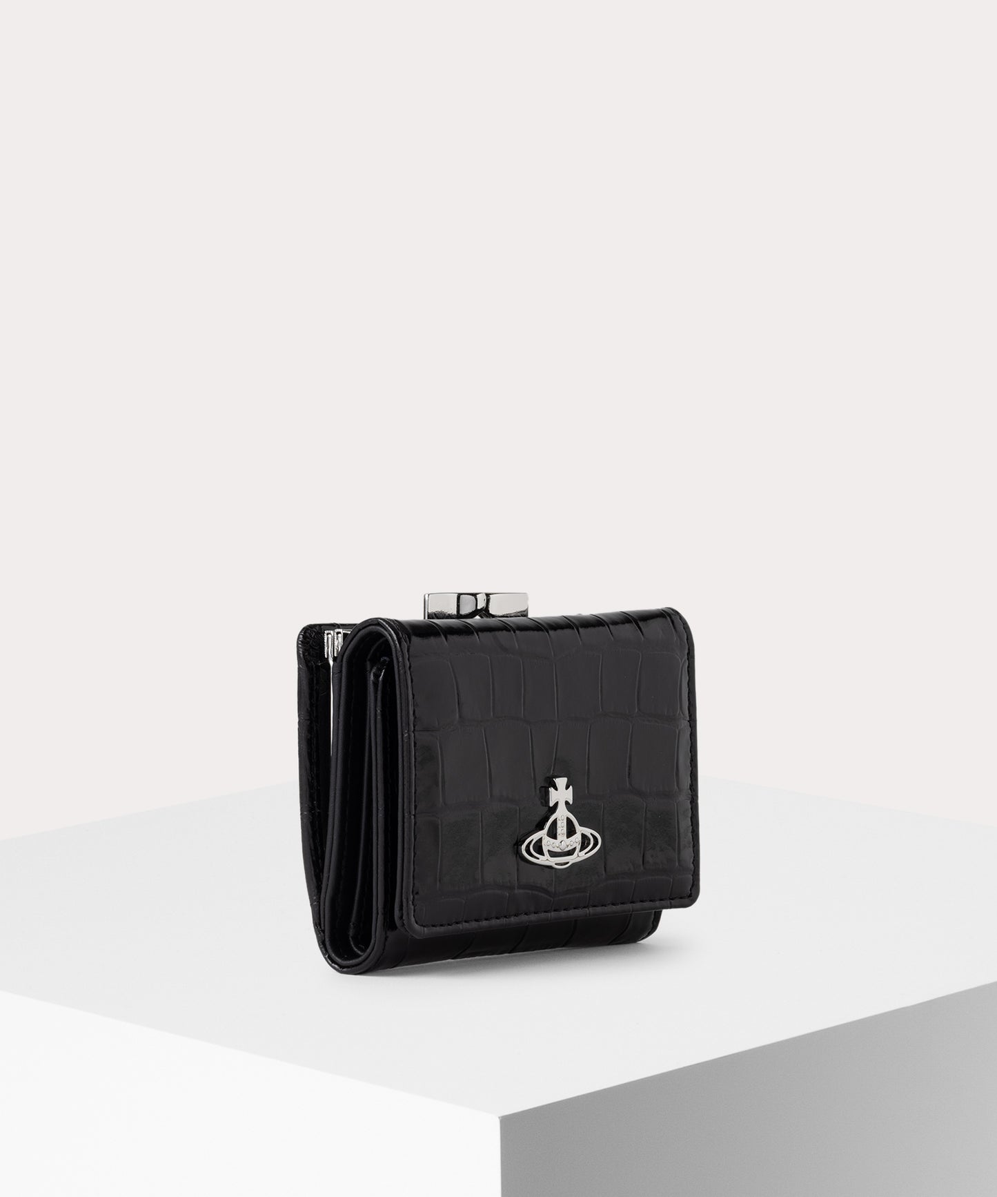 EMBOSS CROC LEATHER 口金三つ折り財布