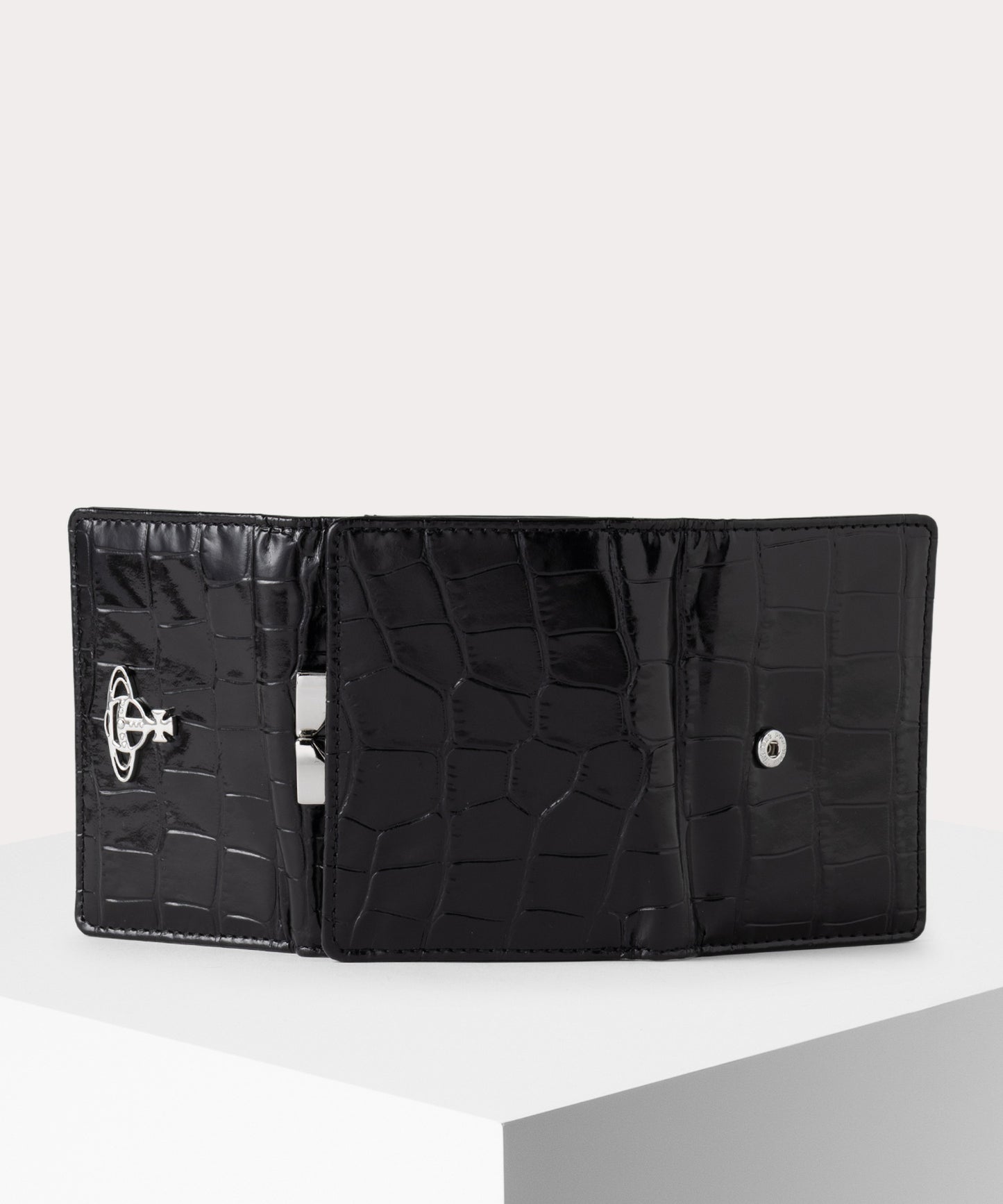 EMBOSS CROC LEATHER 口金三つ折り財布