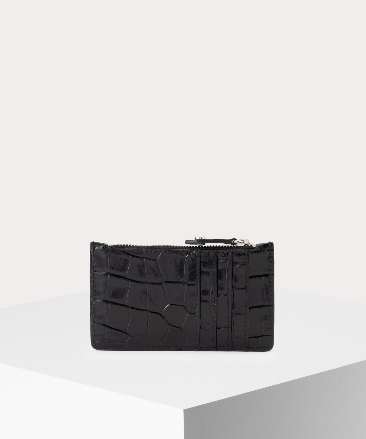 EMBOSS CROC LEATHER ファスナー付きカードケース