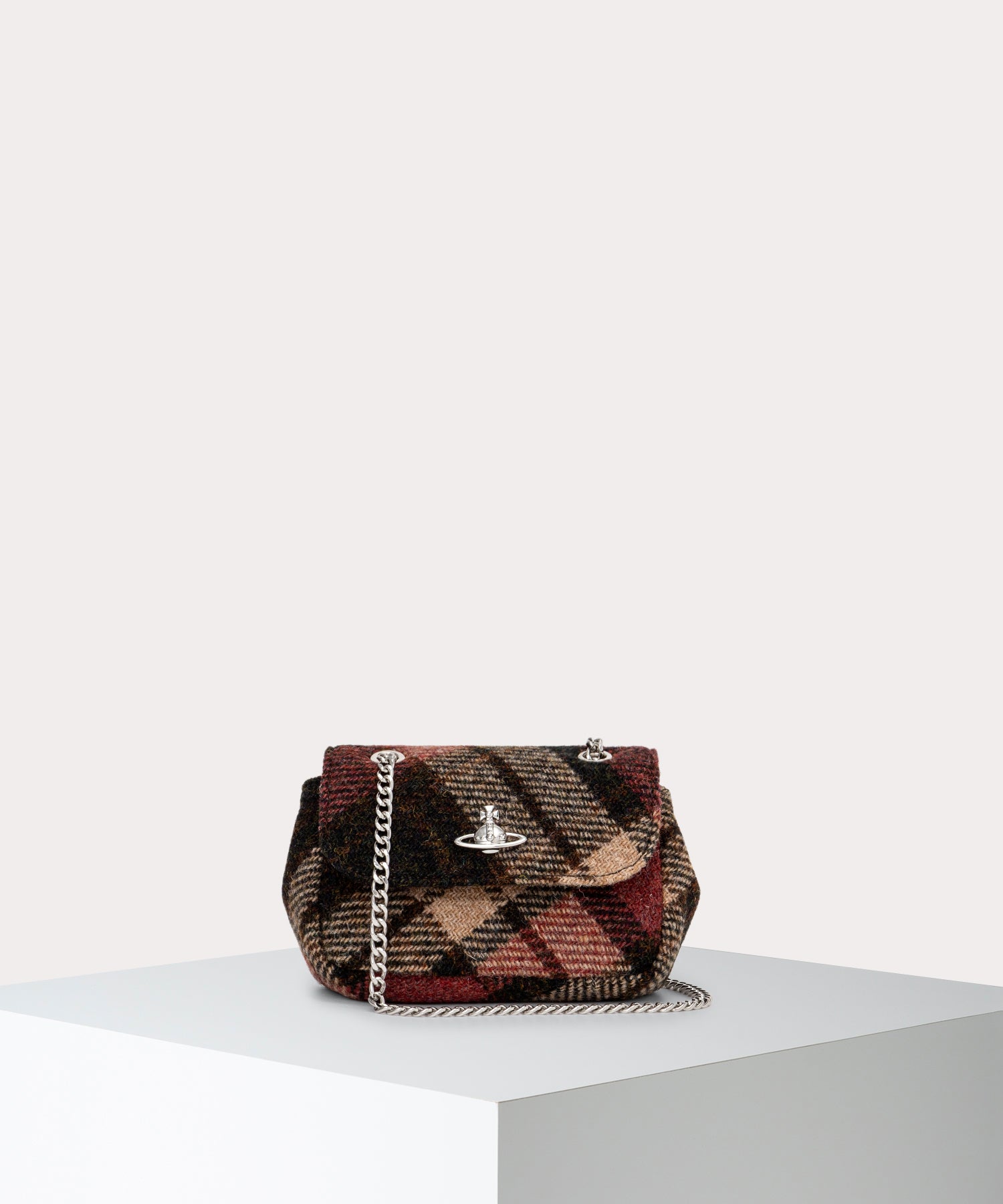 HARRIS TWEED CHECK チェーン付きショルダーバッグ(LIGHT CHECK