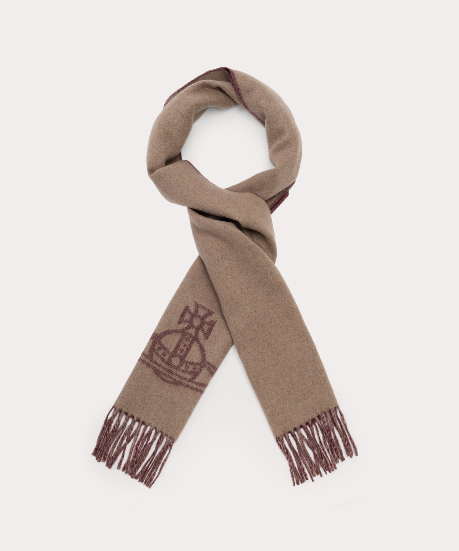 SINGLE ORB DOUBLE マフラー(ベージュ)（メンズ）（1244952017