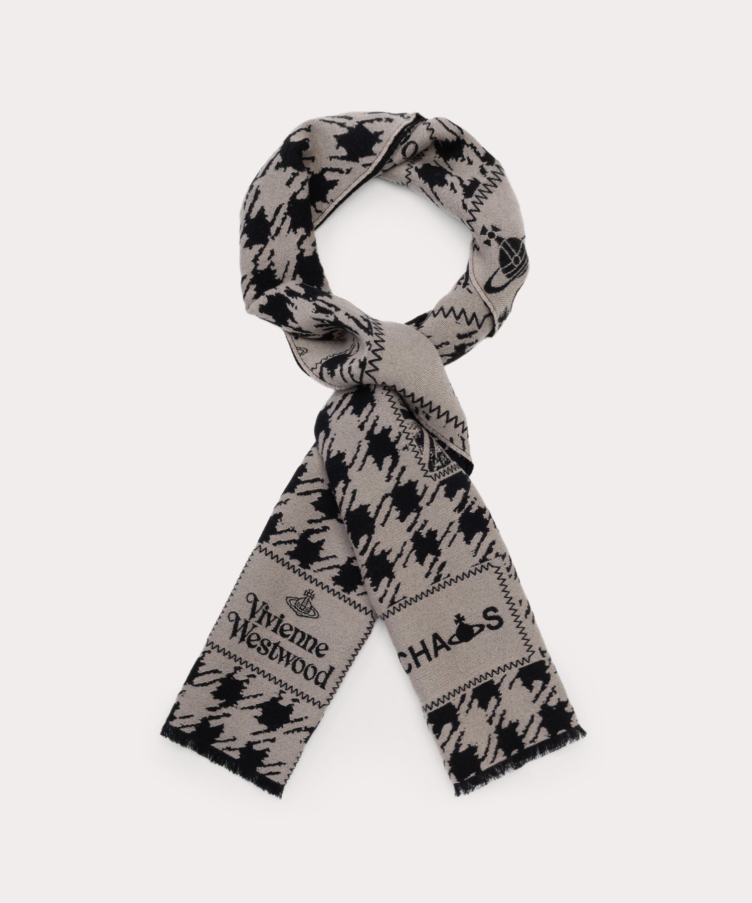 DOGTOOTH BADGE マフラー(ベージュ系)（メンズ）（1244952025