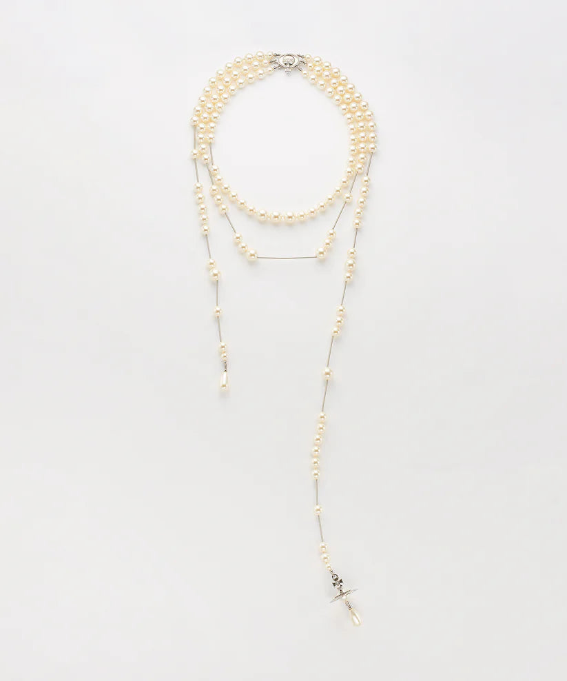 BROKEN PEARL ネックレス(シルバー)（メンズ）（1250961015