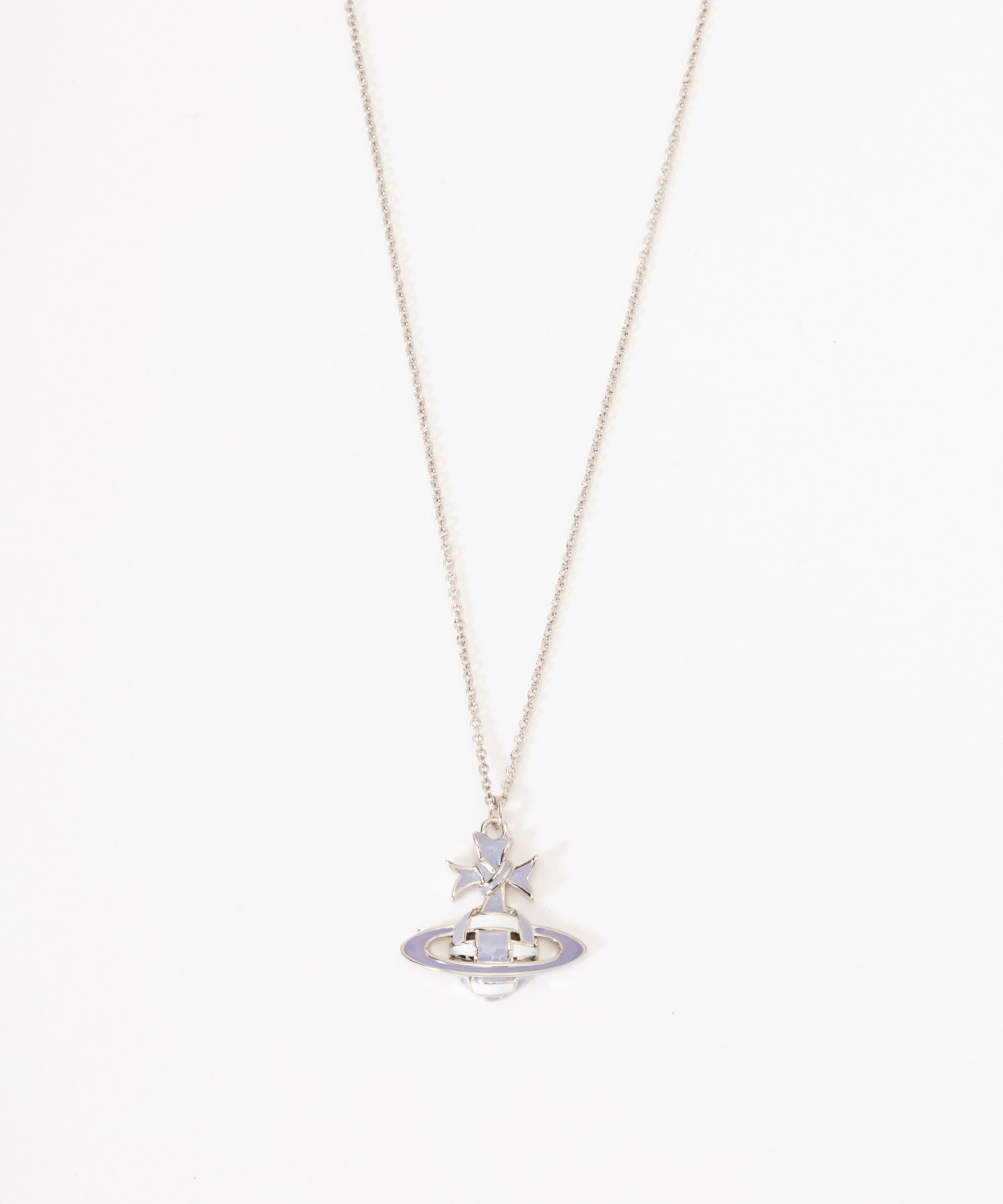 RIBBON BAS RELIEF ネックレス(ブルー系)（レディース