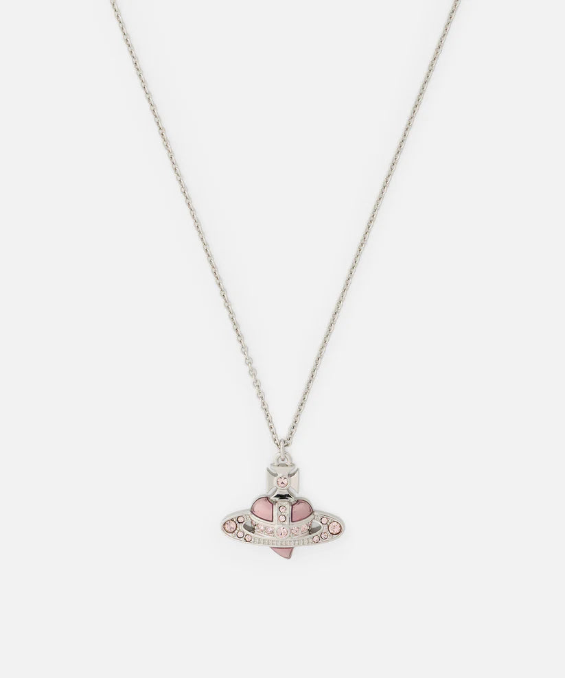 NEW DIAMANTE HEART ネックレス(シルバー×ピンク)（メンズ