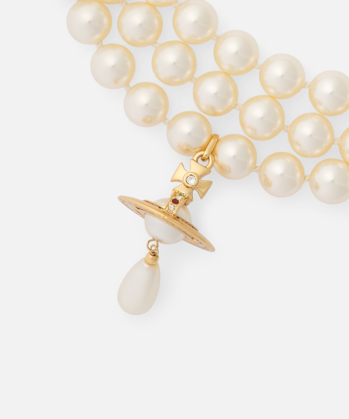 THREE ROW PEARL DROP チョーカー