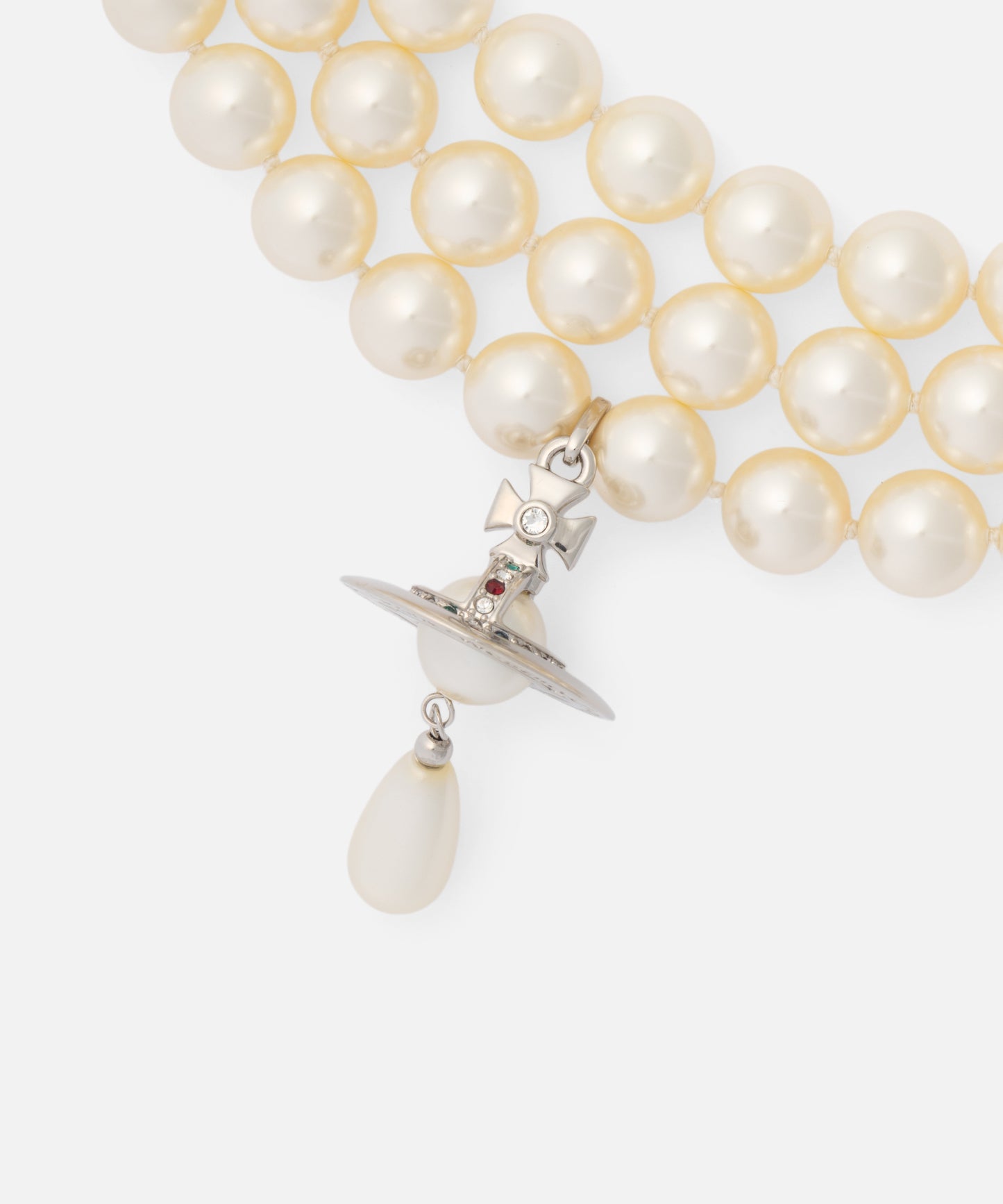 THREE ROW PEARL DROP チョーカー