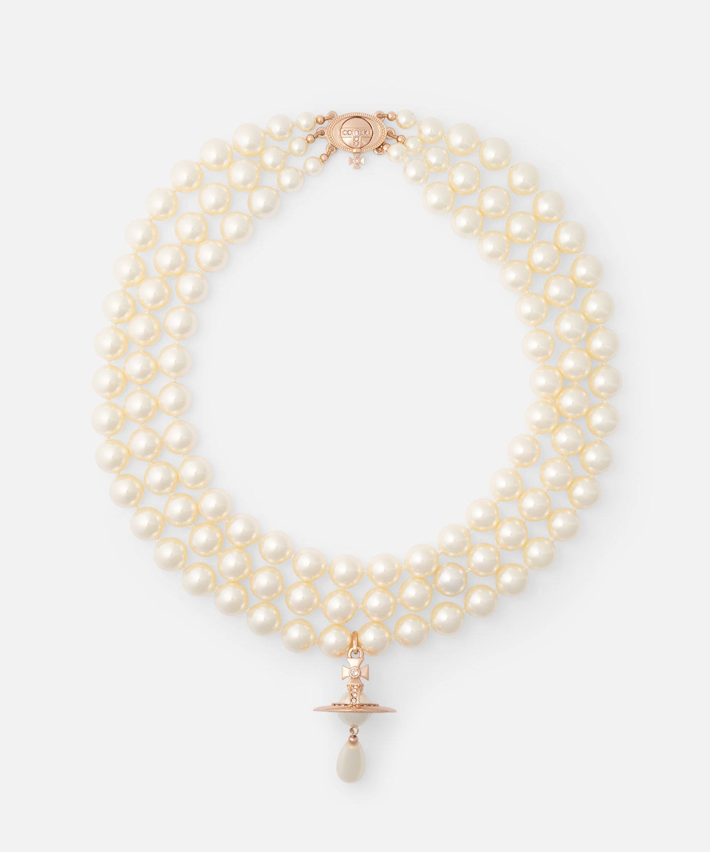 THREE ROW PEARL DROP チョーカー