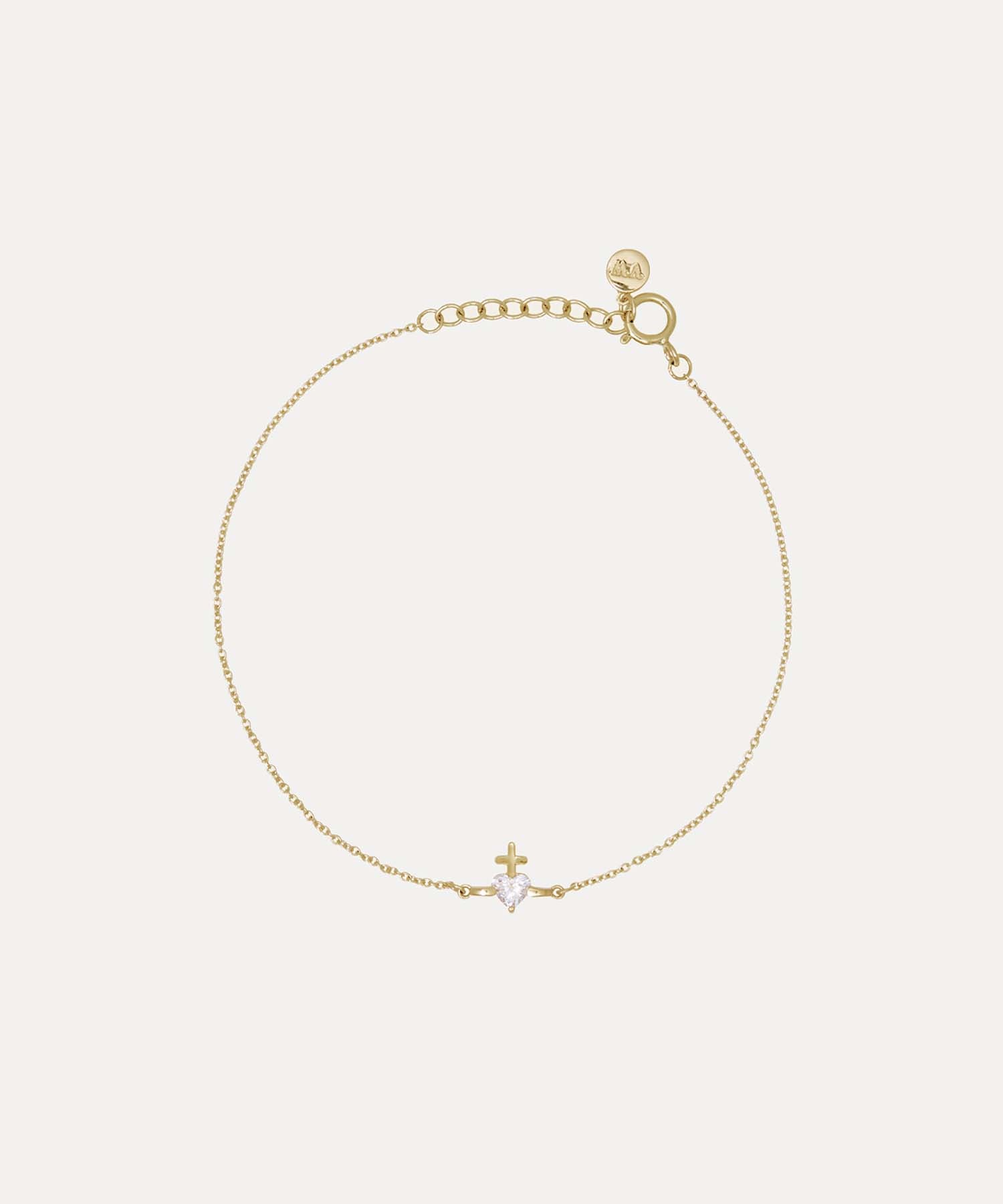 VALENTINES GOLD HEART ブレスレット(ブラック系)（メンズ