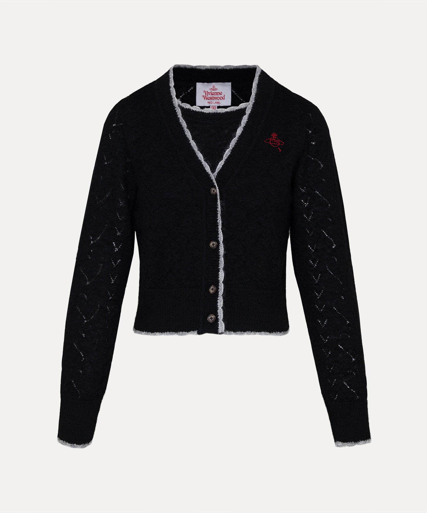 ハートニット レイヤードトップ(ブラック)（レディース）（1612161001