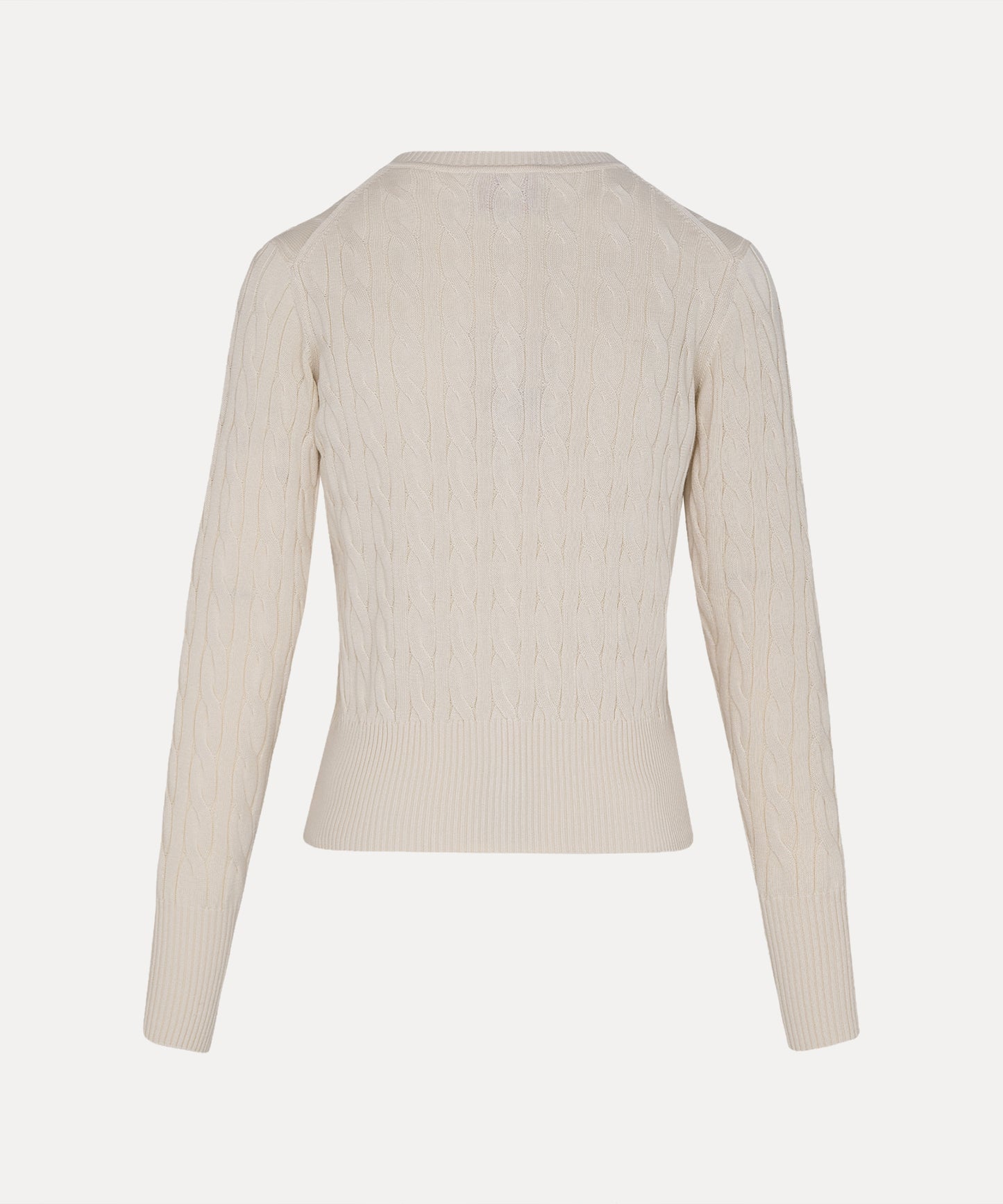 ケーブル クルーネックカーディガン