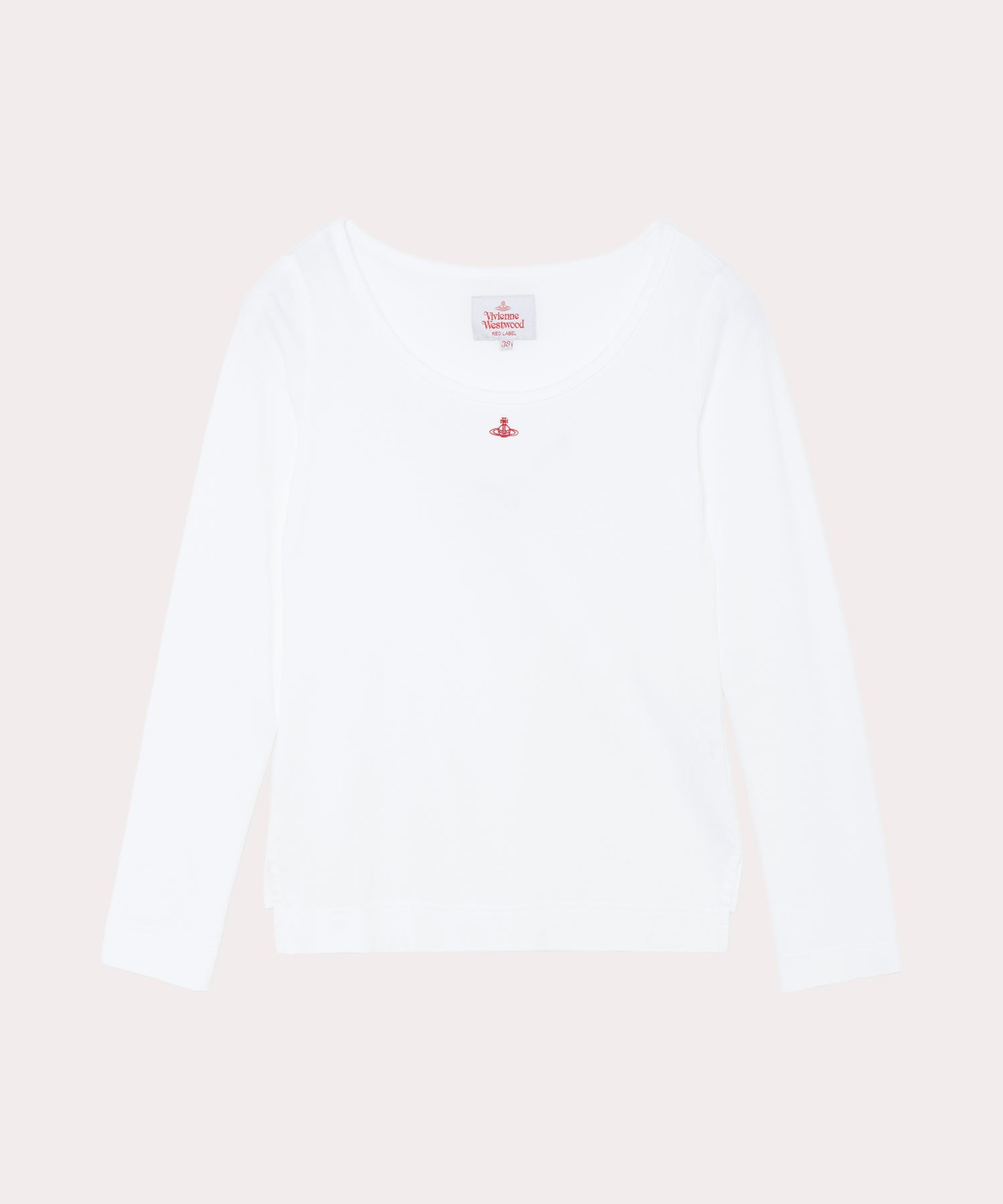 ベーシック ラウンドネック 長袖Tシャツ(ホワイト)（レディース