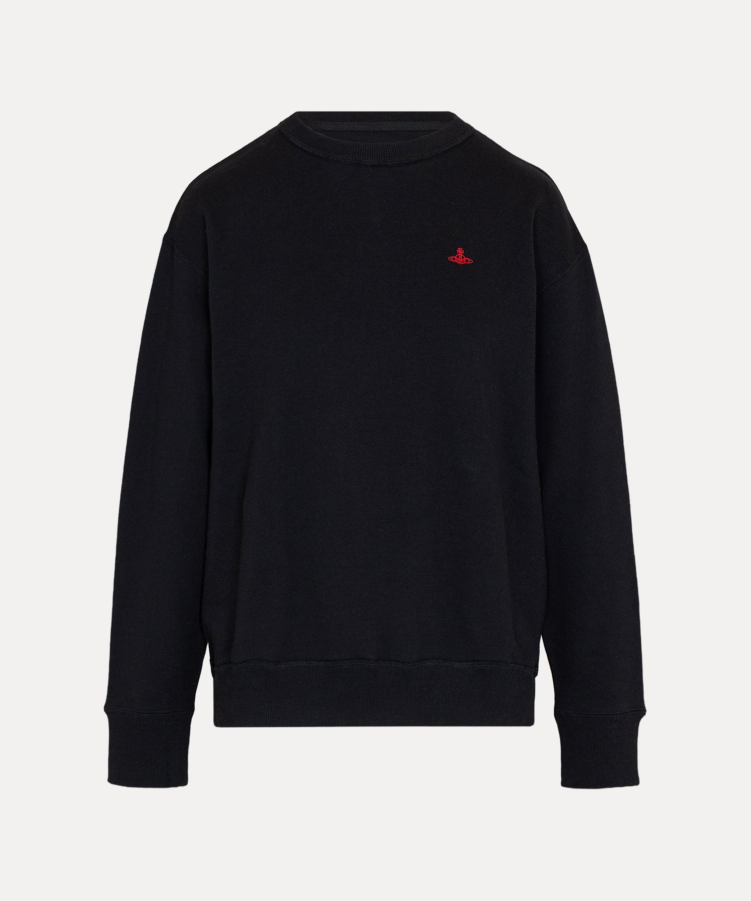 裏毛クルーネック スウェットシャツ(ブラック)（レディース