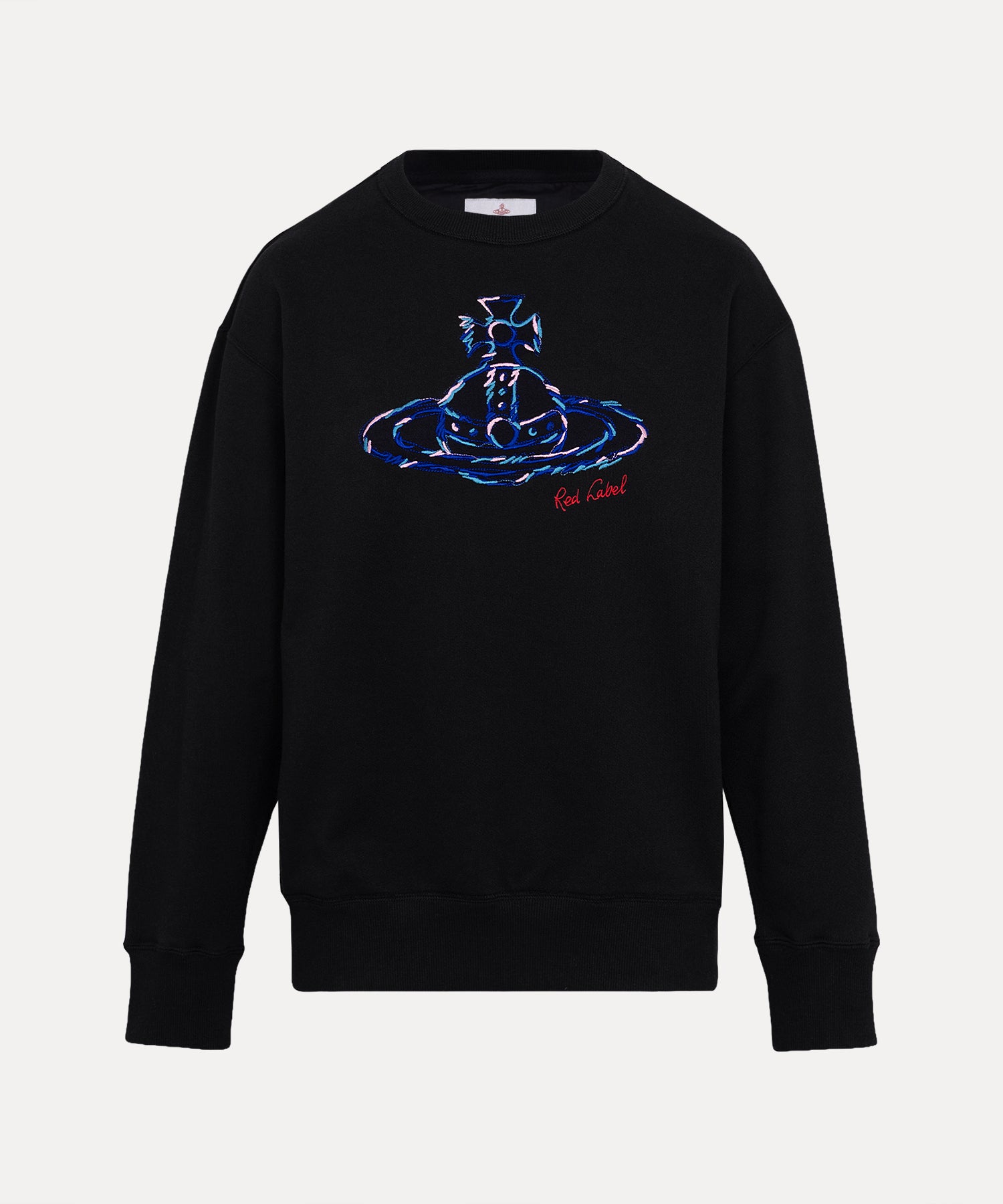 ラフステッチカラーORB クルーネックスウェットシャツ(ブラック