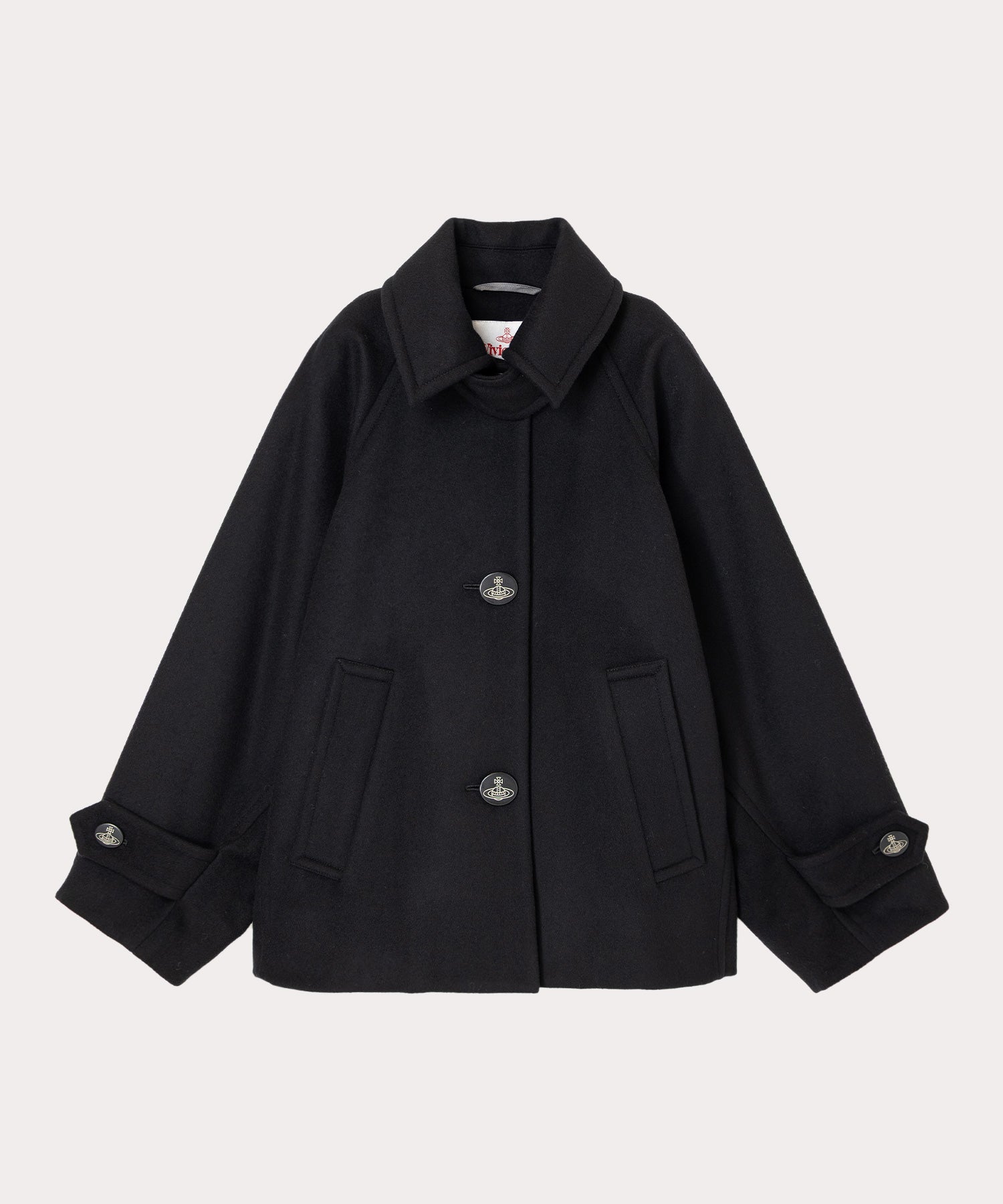 ウールメルトン バットウィングショートコート(ブラック)(レディース ウールメルトン バットウィングショートコート(ブラック)(レディース