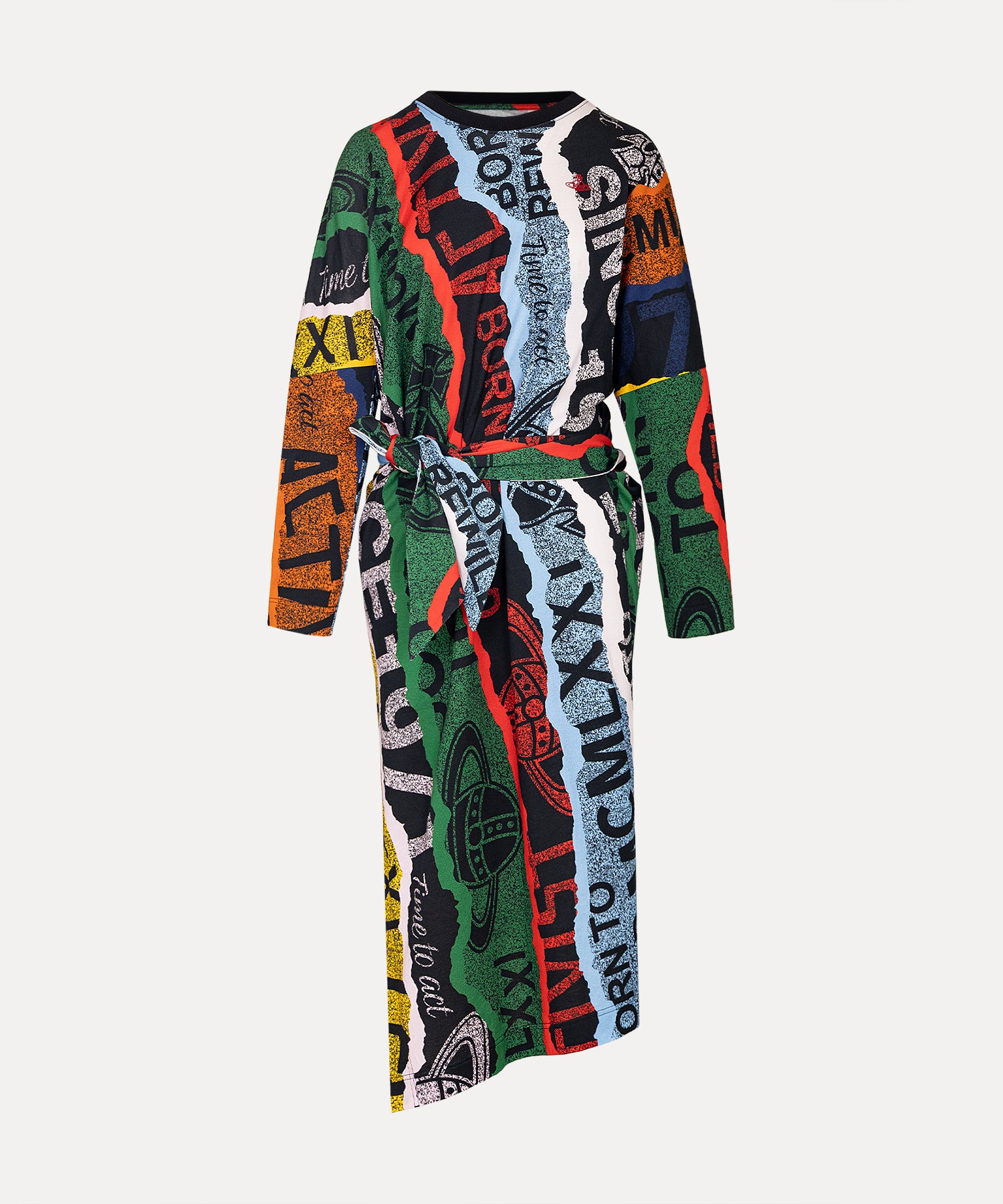 Vivienne Westwood ワンピース マルチカラーブロッキング 裏毛フーディーワンピース(ブラック