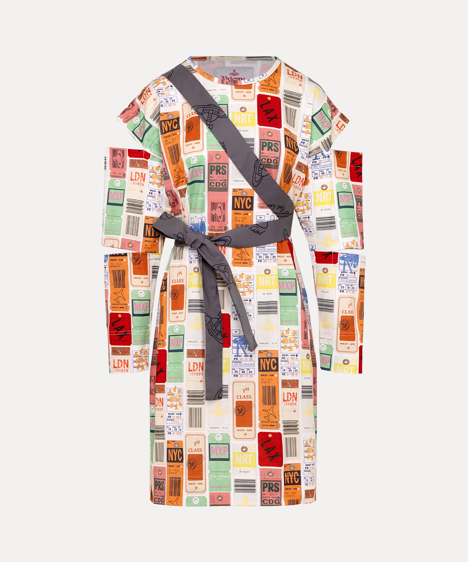 TRAVEL PRINT SLIT TAPE ワンピース(オフホワイト系)（レディース