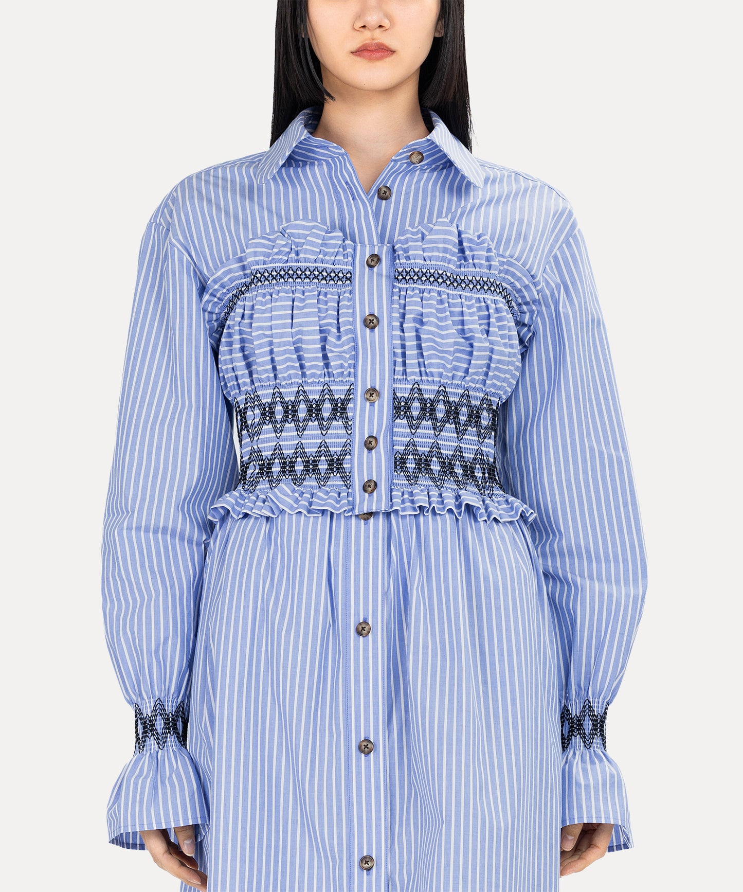 Shirred Shirt ビスチェ付きワンピース