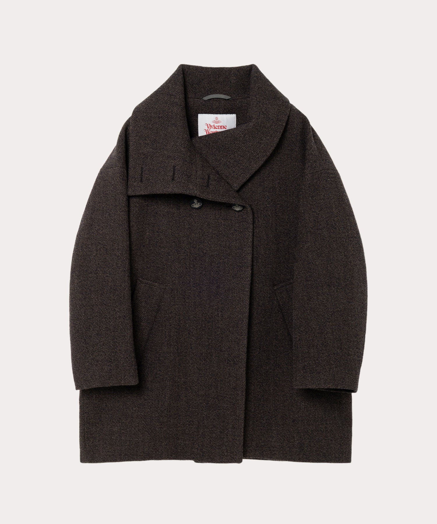 ハイランド杢二重 ドールコート(ブラウン)（レディース）（1612652002