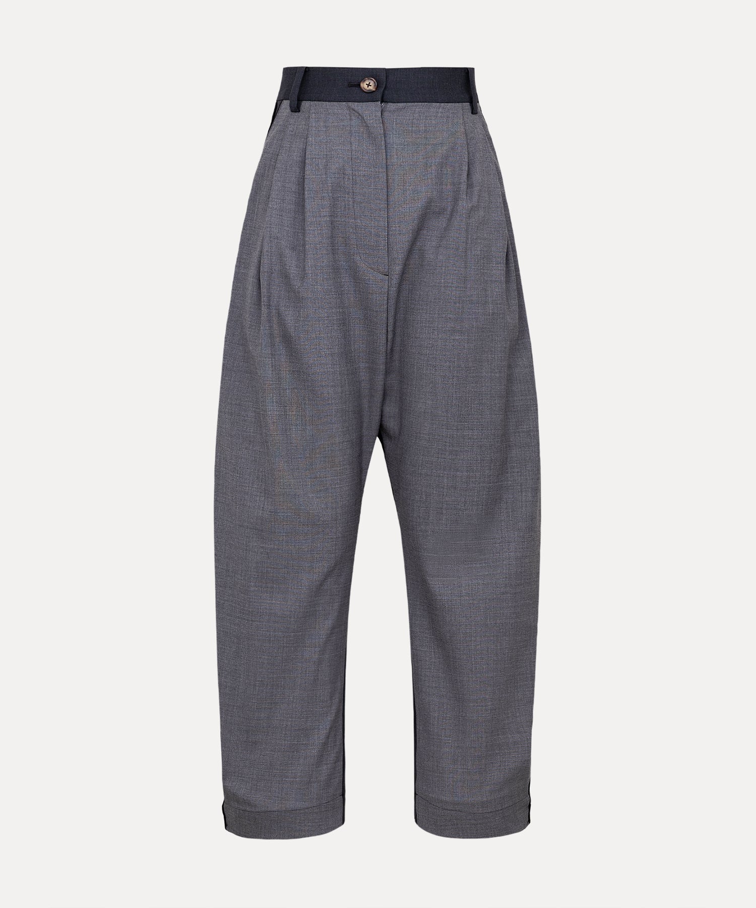 ブロッキング タックトラウザーズ(グレー)（レディース）（1612761013