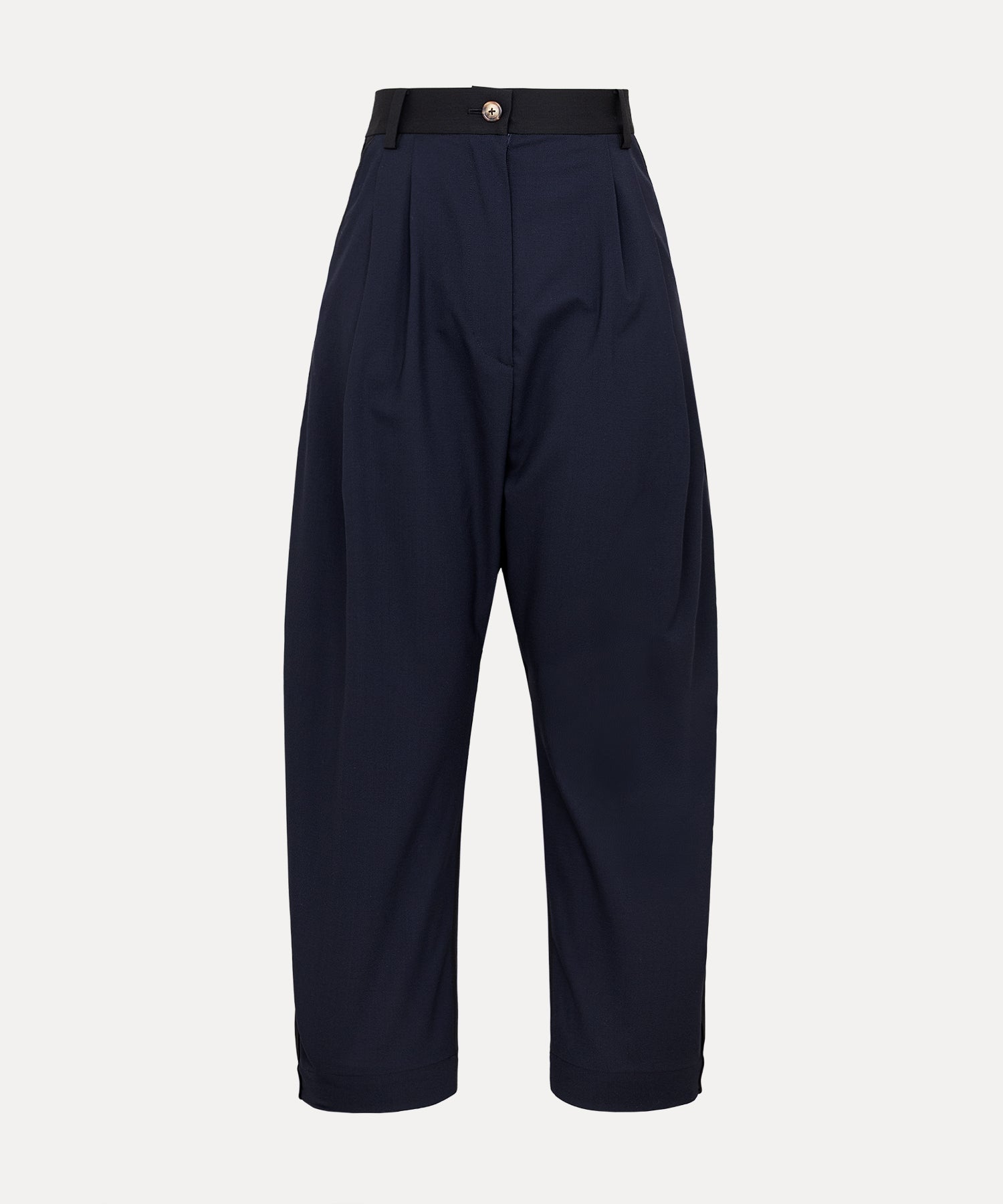 ブロッキング タックトラウザーズ(ネイビー)（レディース