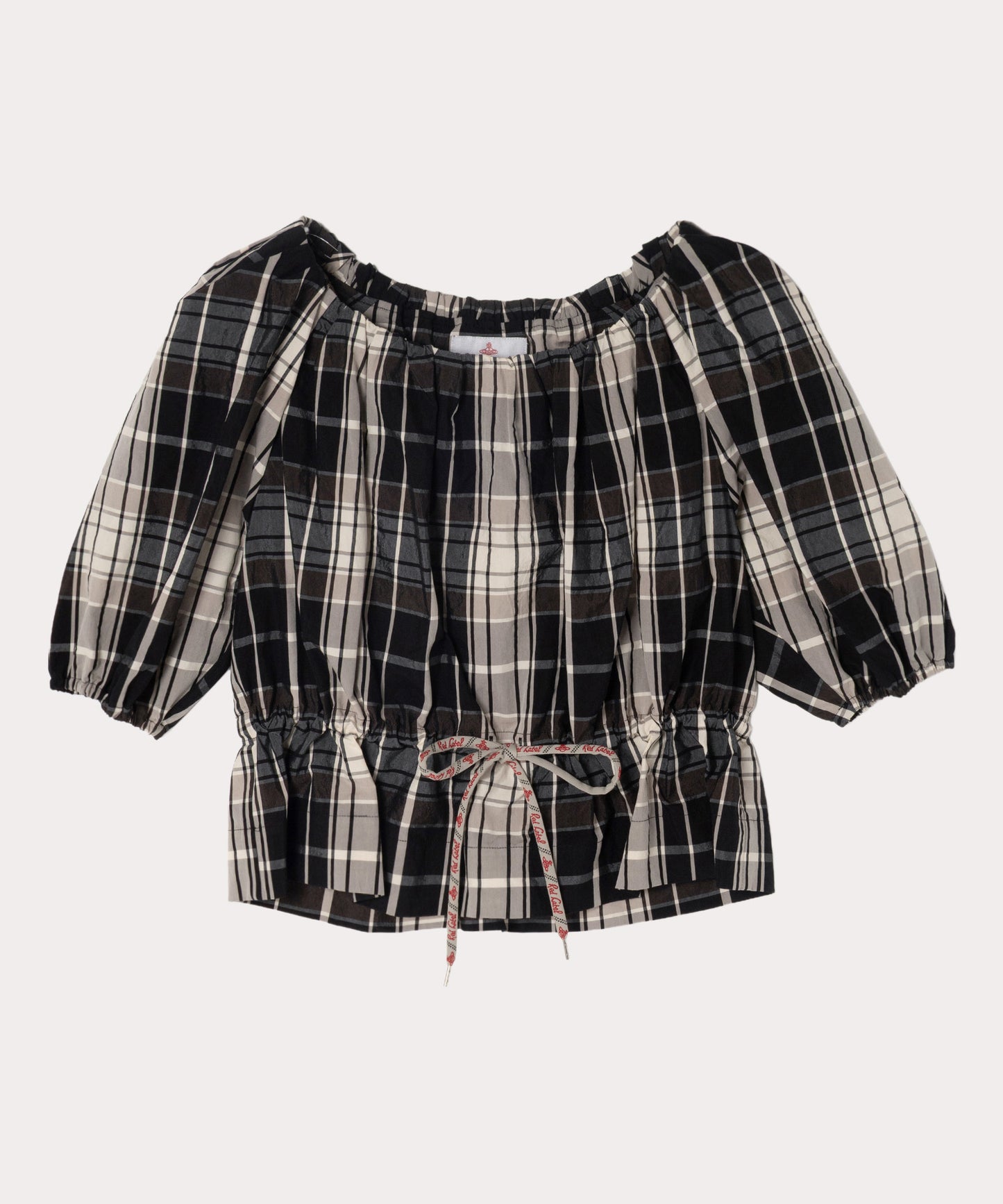 コットンシルクタータンチェックトップ