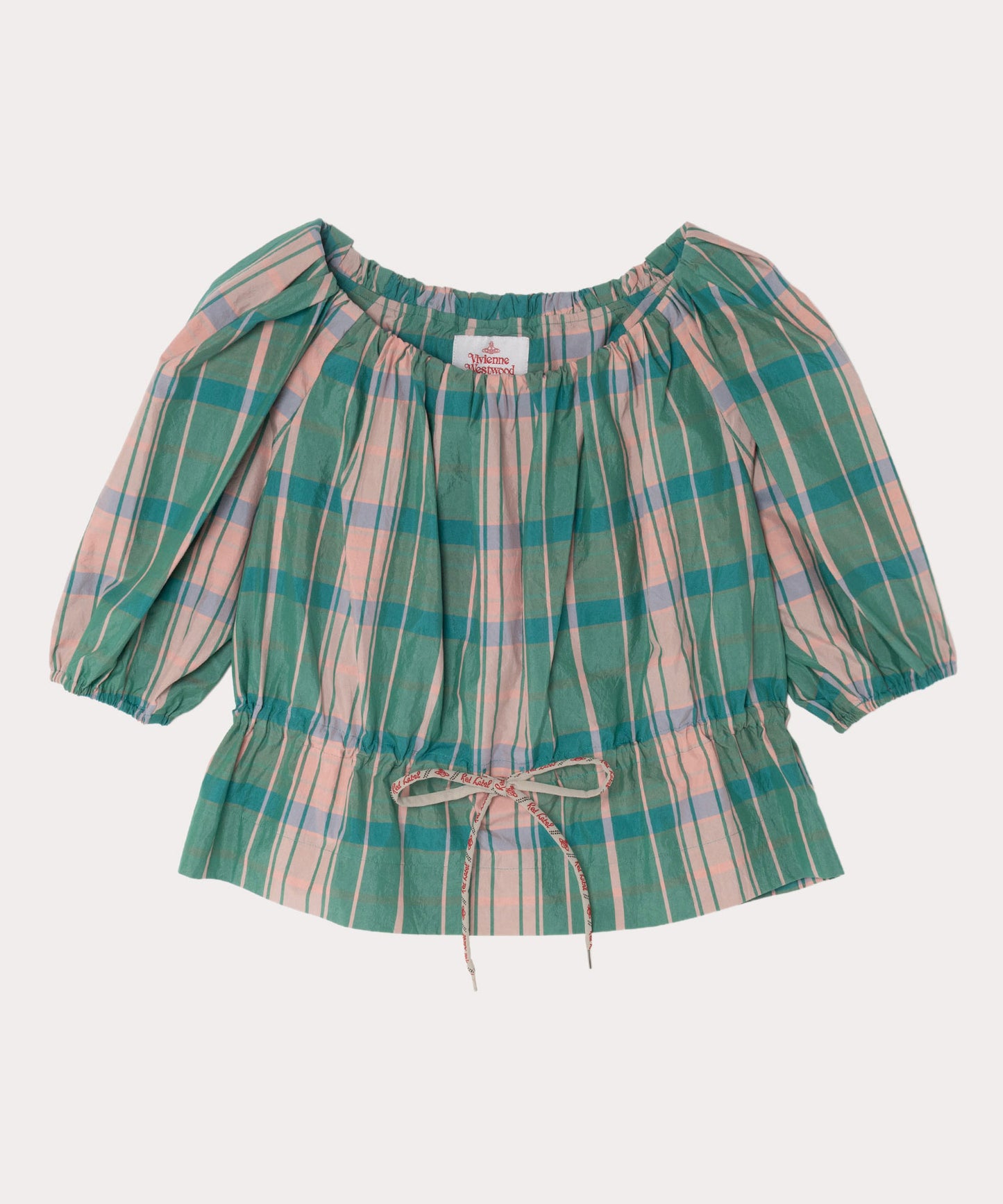 コットンシルクタータンチェックトップ