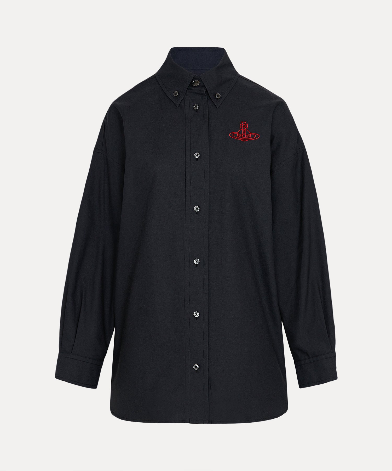 XXL ボタンダウンシャツ(ブラック)（レディース）（1612861006