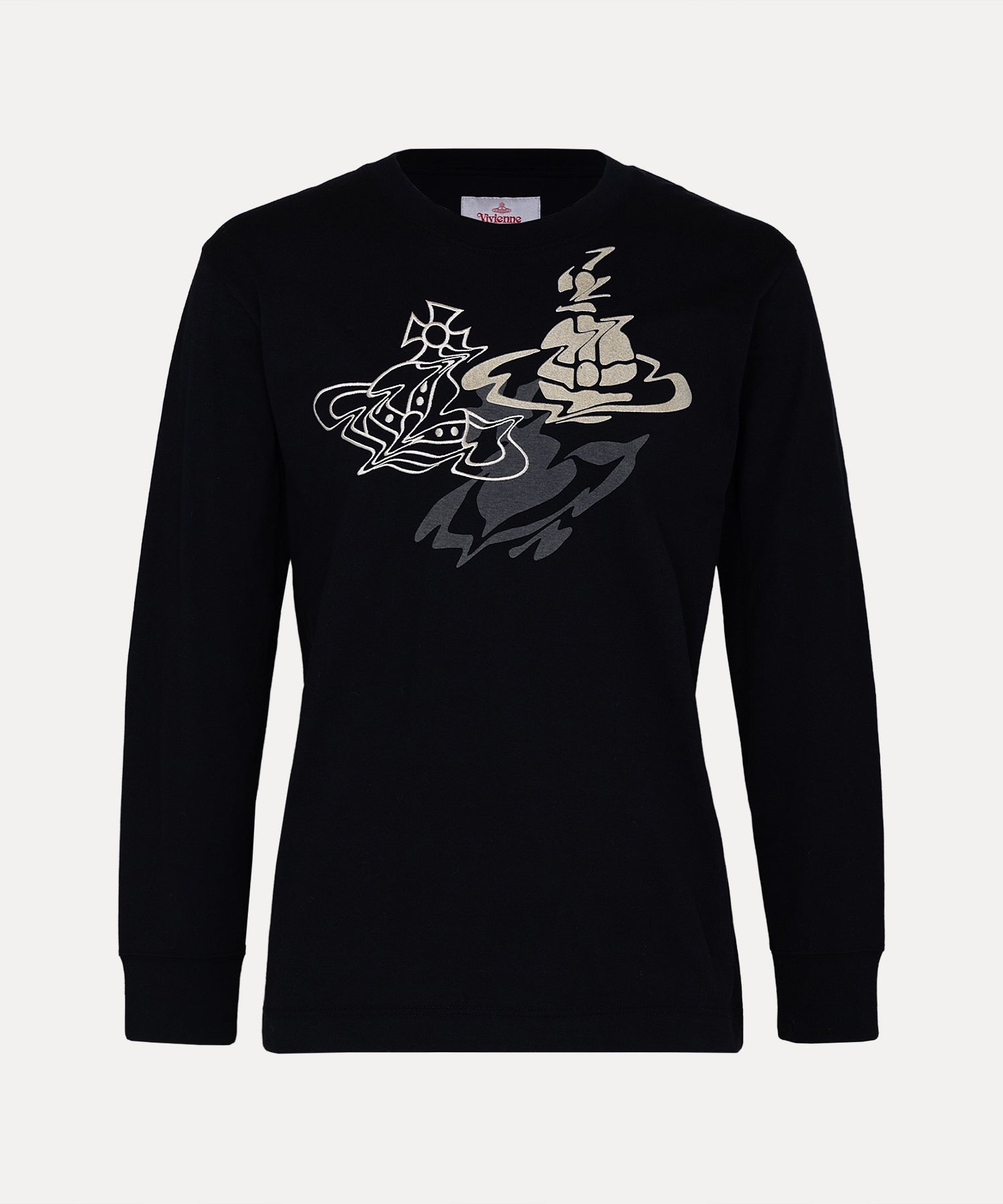 【Vivienne Westwood】ロゴ刺繍ロングTシャツ LIQUID ORB ロングTシャツ(ブラック)（メンズ）（1622361003）｜ウェア