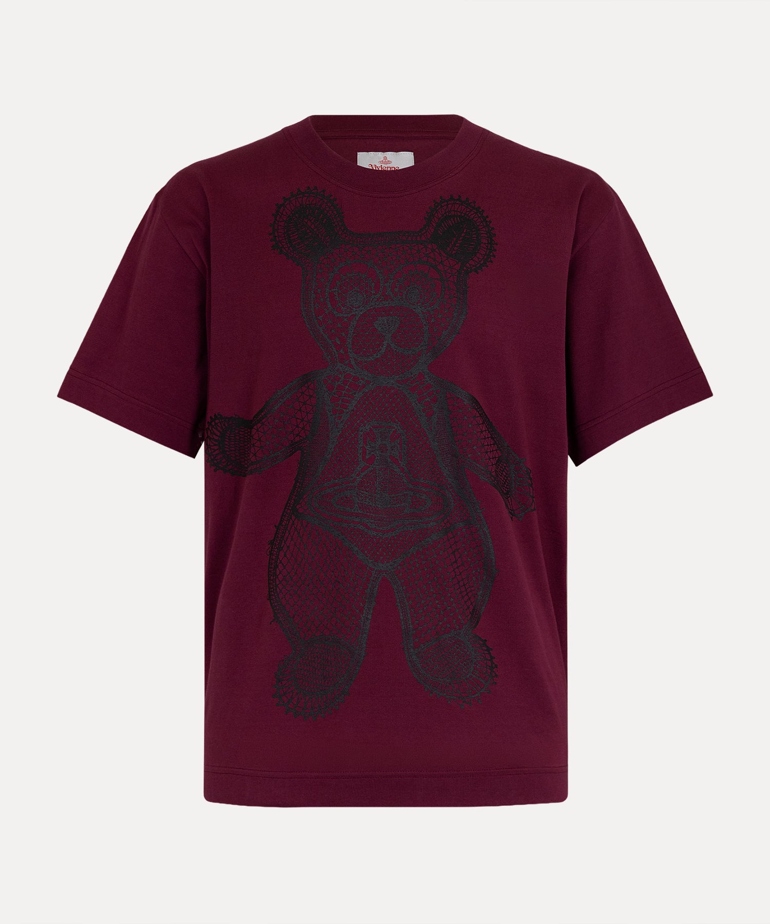 LACE TEDDY リラックス Tシャツ(レッド)（メンズ）（1632361010