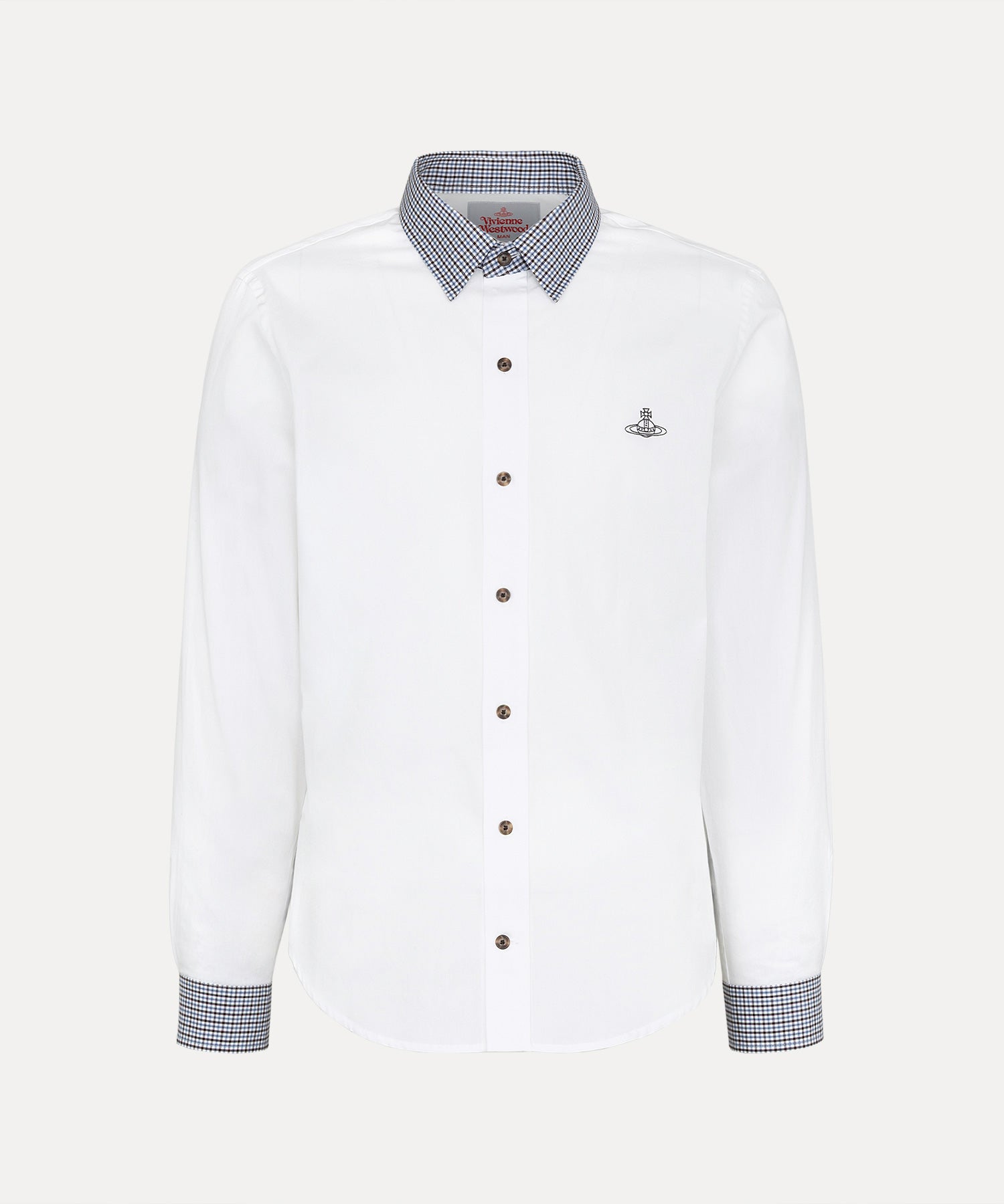 DETAILED CHECK クラシックシャツ(ホワイト)（メンズ）（1632861002