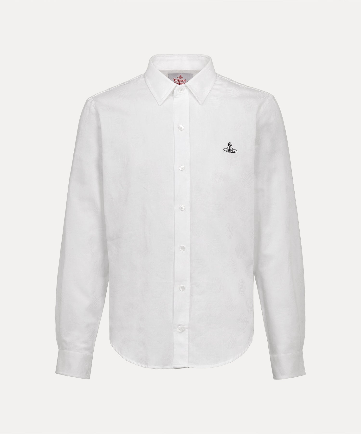 SCRIBBLE DOTS ジャカードクラシックシャツ(ホワイト)（メンズ