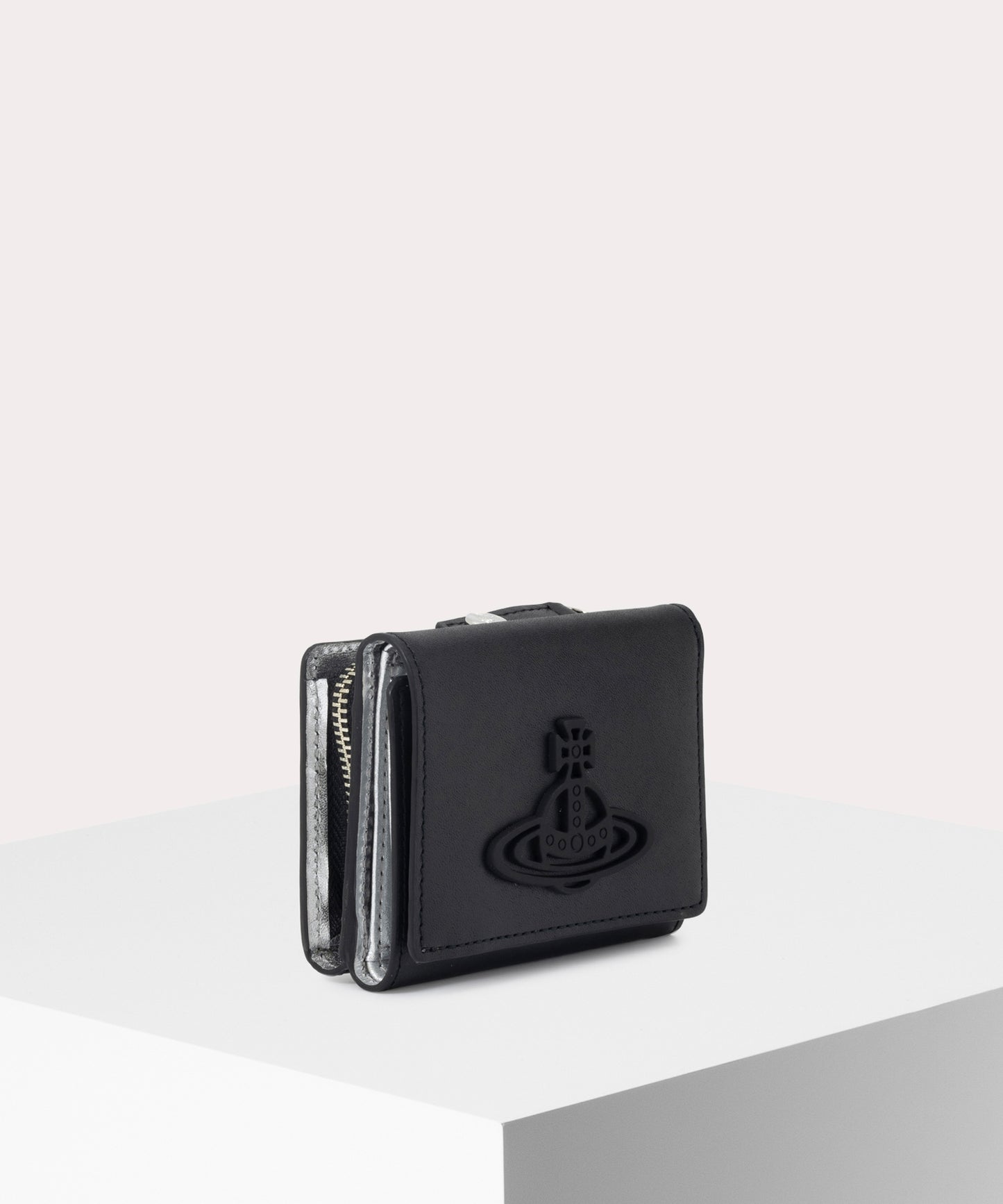 ALUMINIUM LEATHER ファスナー三つ折り財布