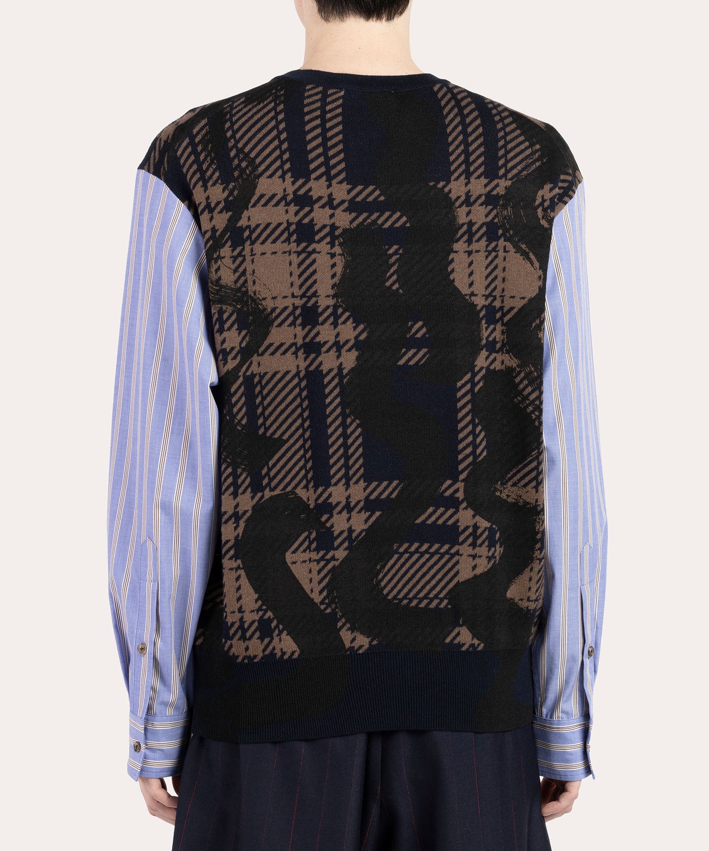 VIVIENNE’S SQUIGGLE+BLUE TARTAN ニットシャーリング