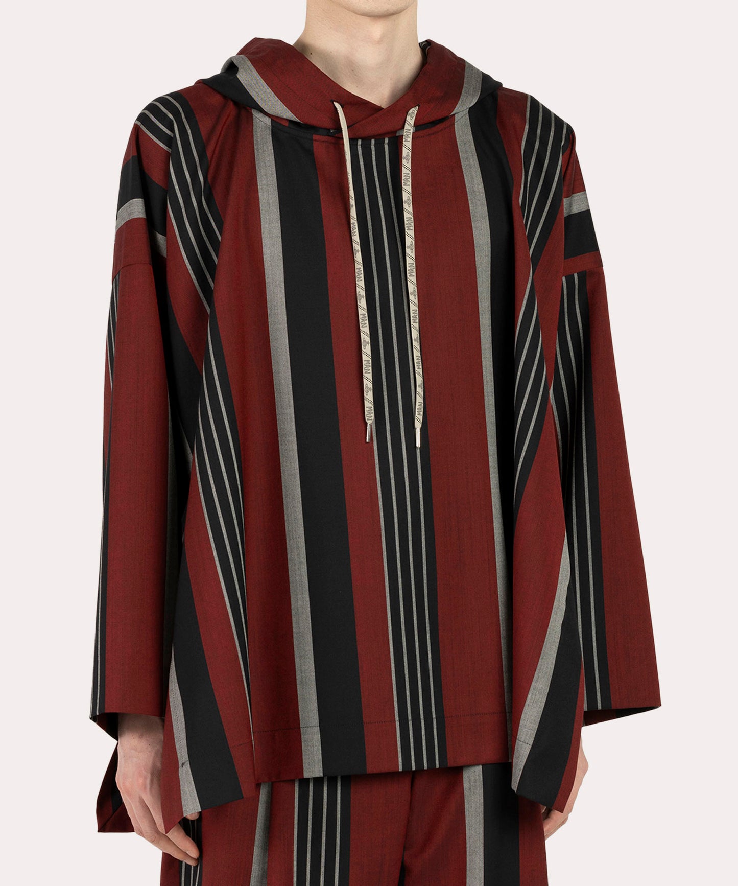 RANDOM STRIPE WOOL SLIT フーディー