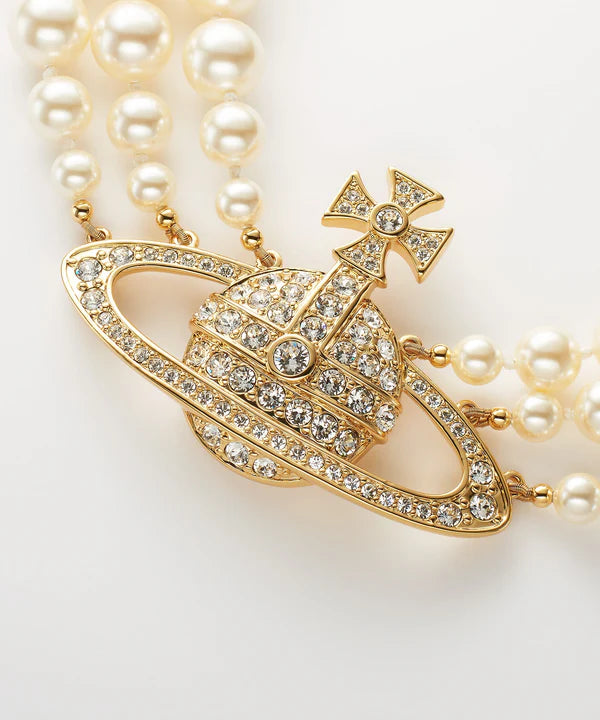 THREE ROW PEARL BAS RELIEF チョーカー