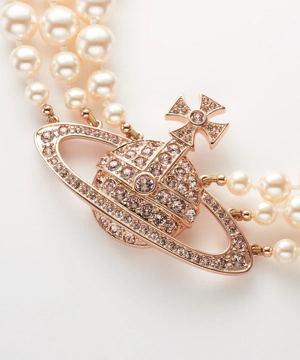 THREE ROW PEARL BAS RELIEF チョーカー