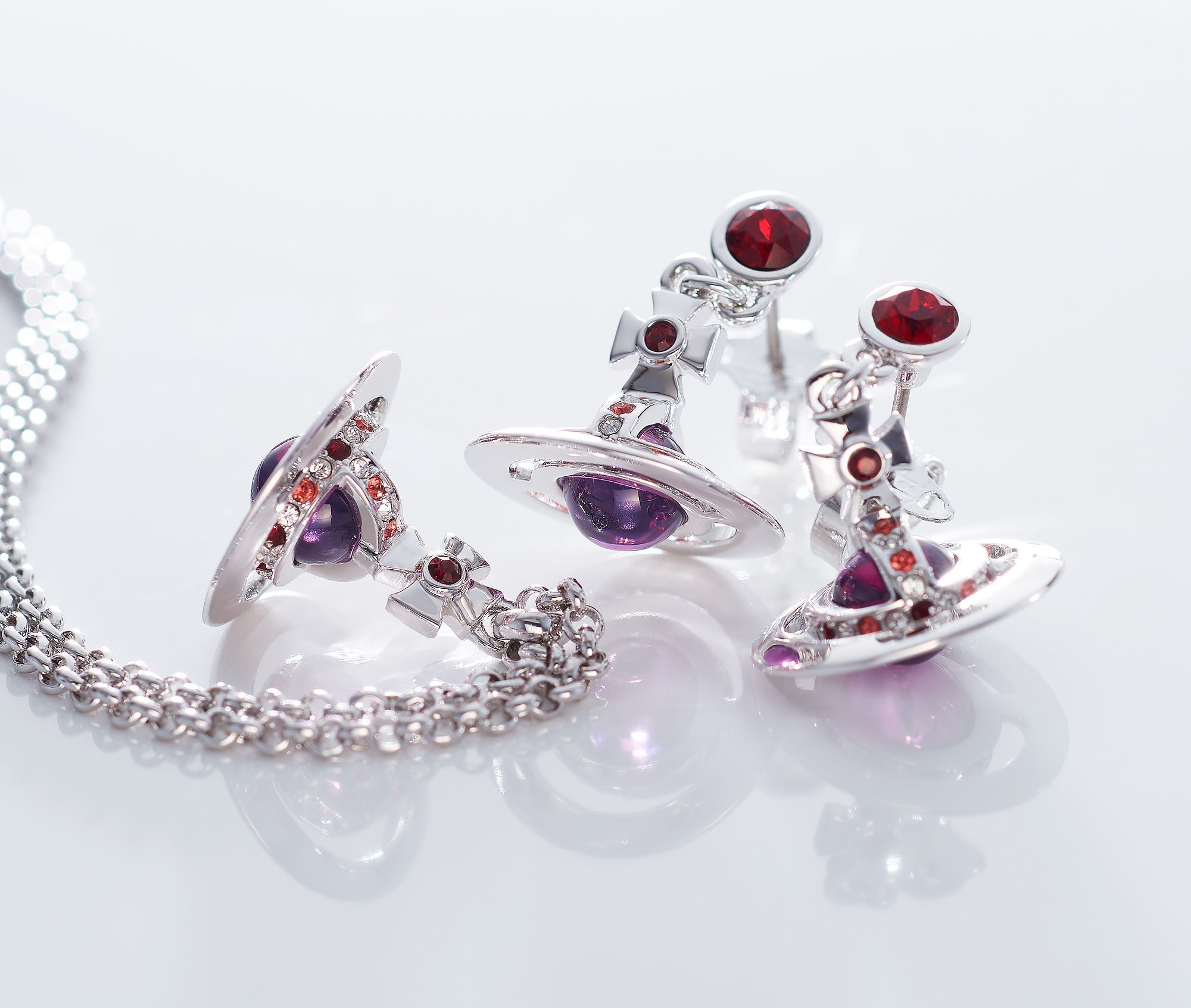 CLASSIC ORB PENDANT & EARRINGS Exclusive Edition－RASPBERRY