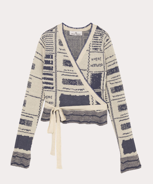 CHECKED ラップカーディガン(グレー系)(レディース CHECKED ラップカーディガン(グレー系)(レディース